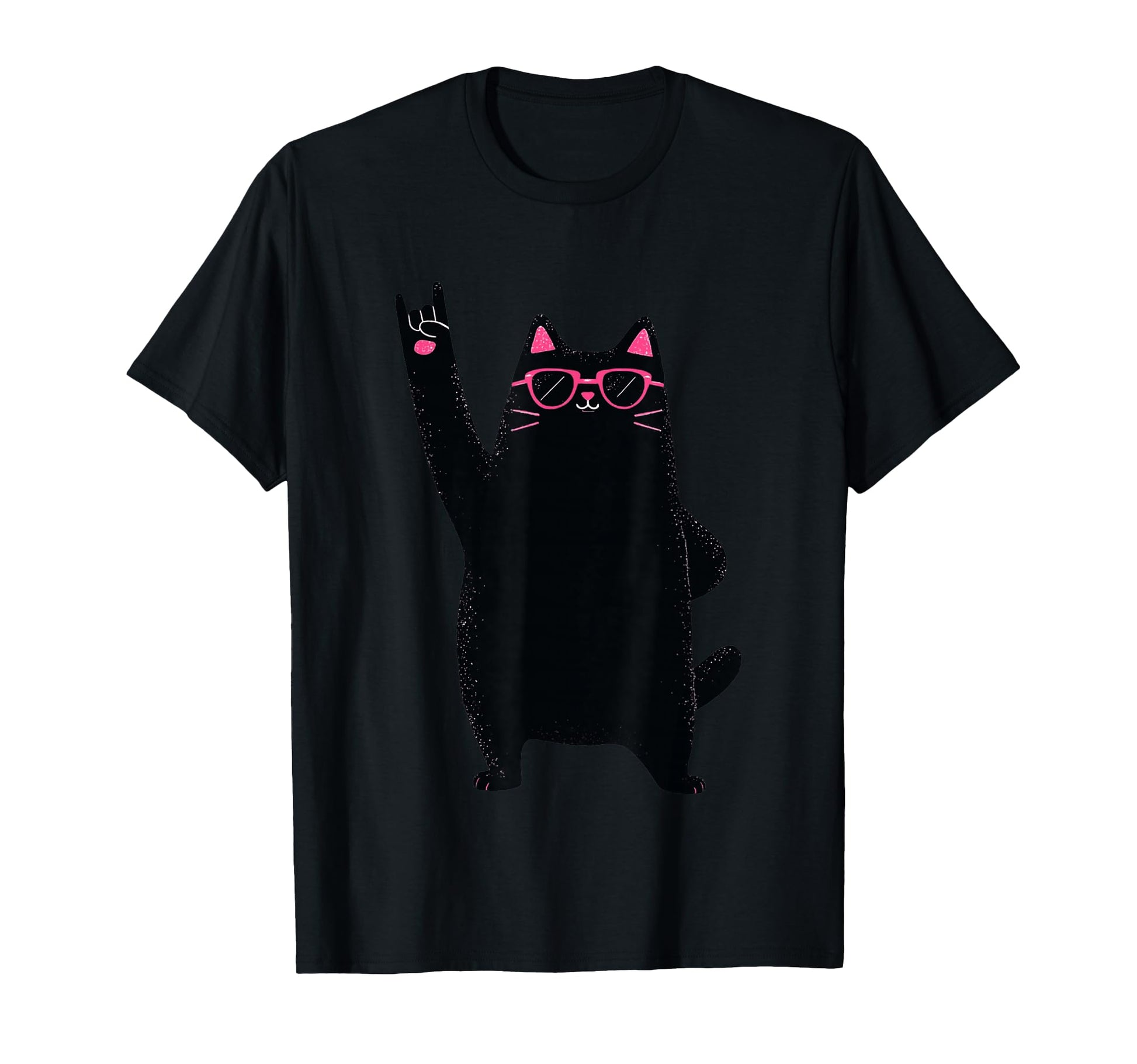 Cat Black Cat Rock And Roll Funny T-Shirt - Trendy Graphic for Adults - T-Shirt, Sweatshirt, Hoodie