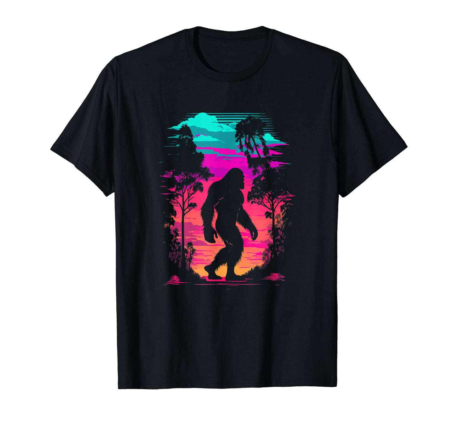 Bigfoot Vaporwave Aesthetic T-Shirt - Fun Novelty Design Men Women - T-Shirt, Sweatshirt, Hoodie