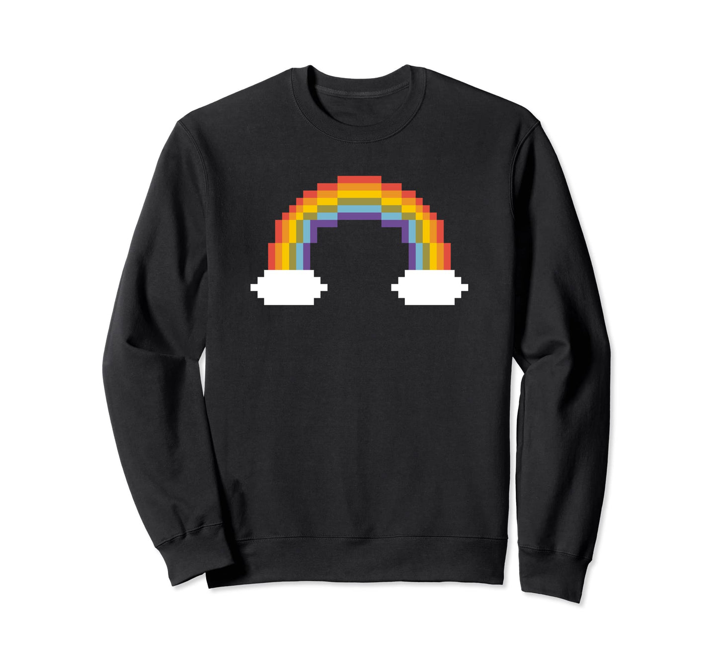 80S Pixel Rainbow Sweatshirt - Novelty Apparel Unisex - T-Shirt, Sweatshirt, Hoodie