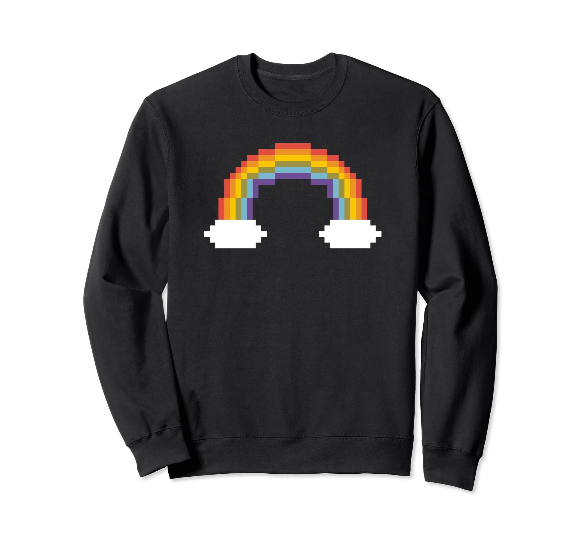 80S Pixel Rainbow Sweatshirt - Novelty Apparel Unisex - T-Shirt, Sweatshirt, Hoodie