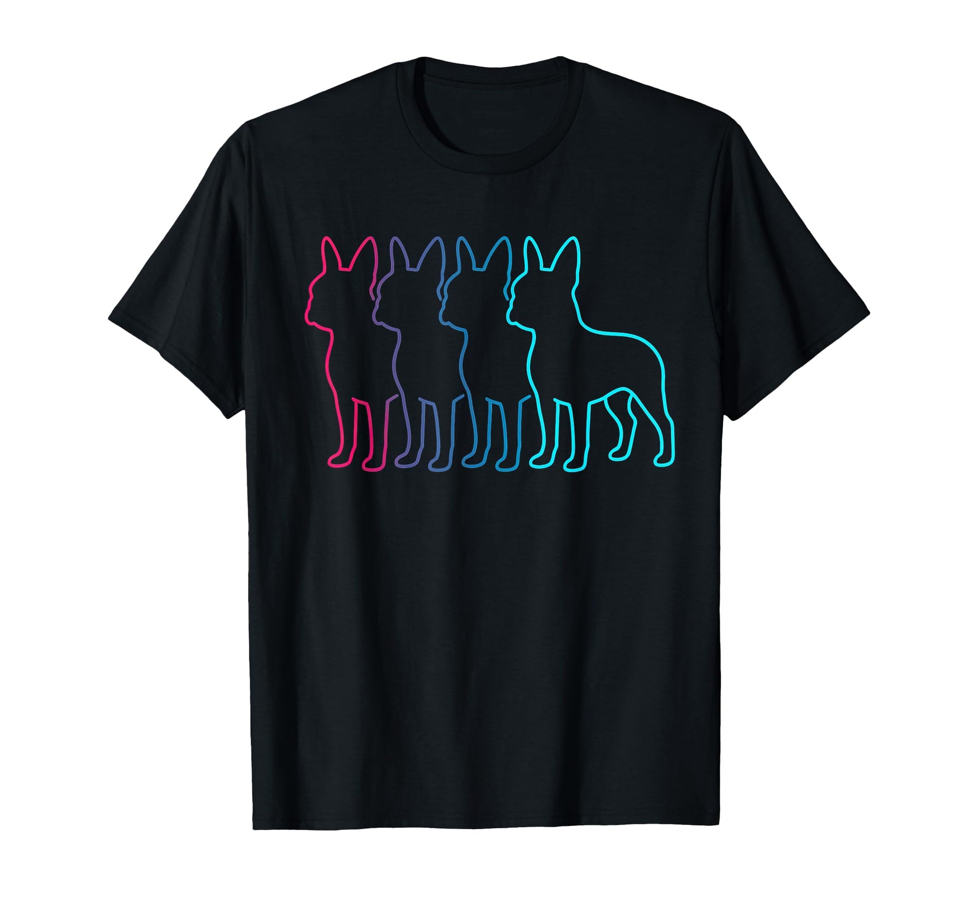 Boston Terrier Silhouette Synthwave T-Shirt - Trendy Graphic Unisex - T-Shirt, Sweatshirt, Hoodie