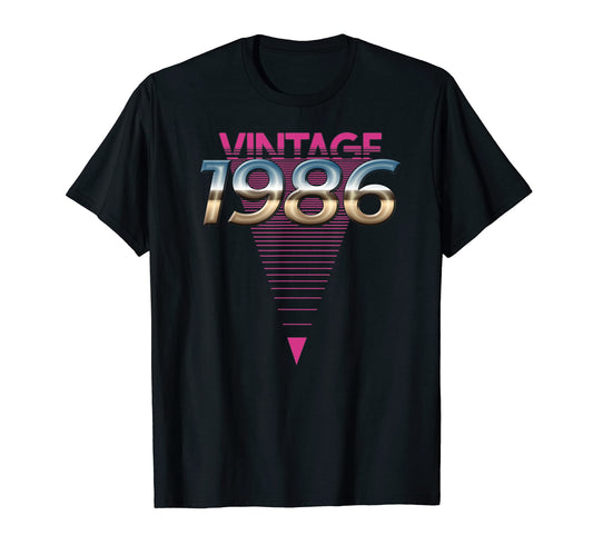 1986 80S Synthwave Triangle T-Shirt - Minimalist Print for Adults - T-Shirt, Sweatshirt, Hoodie