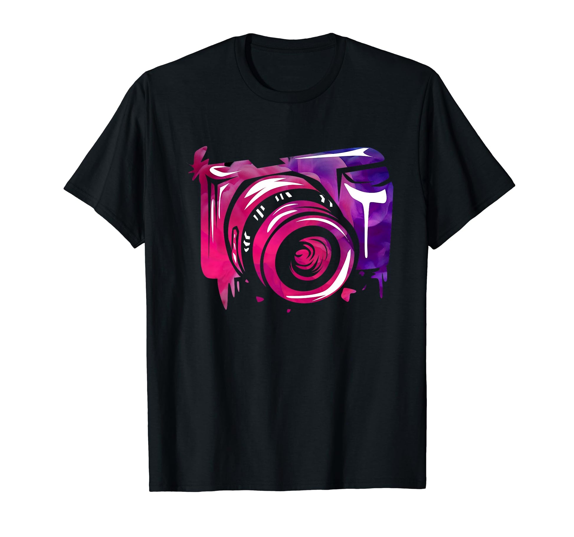 Watercolor Camera Photography T-Shirt - Fun Novelty Design for Adults - T-Shirt, Sweatshirt, Hoodie