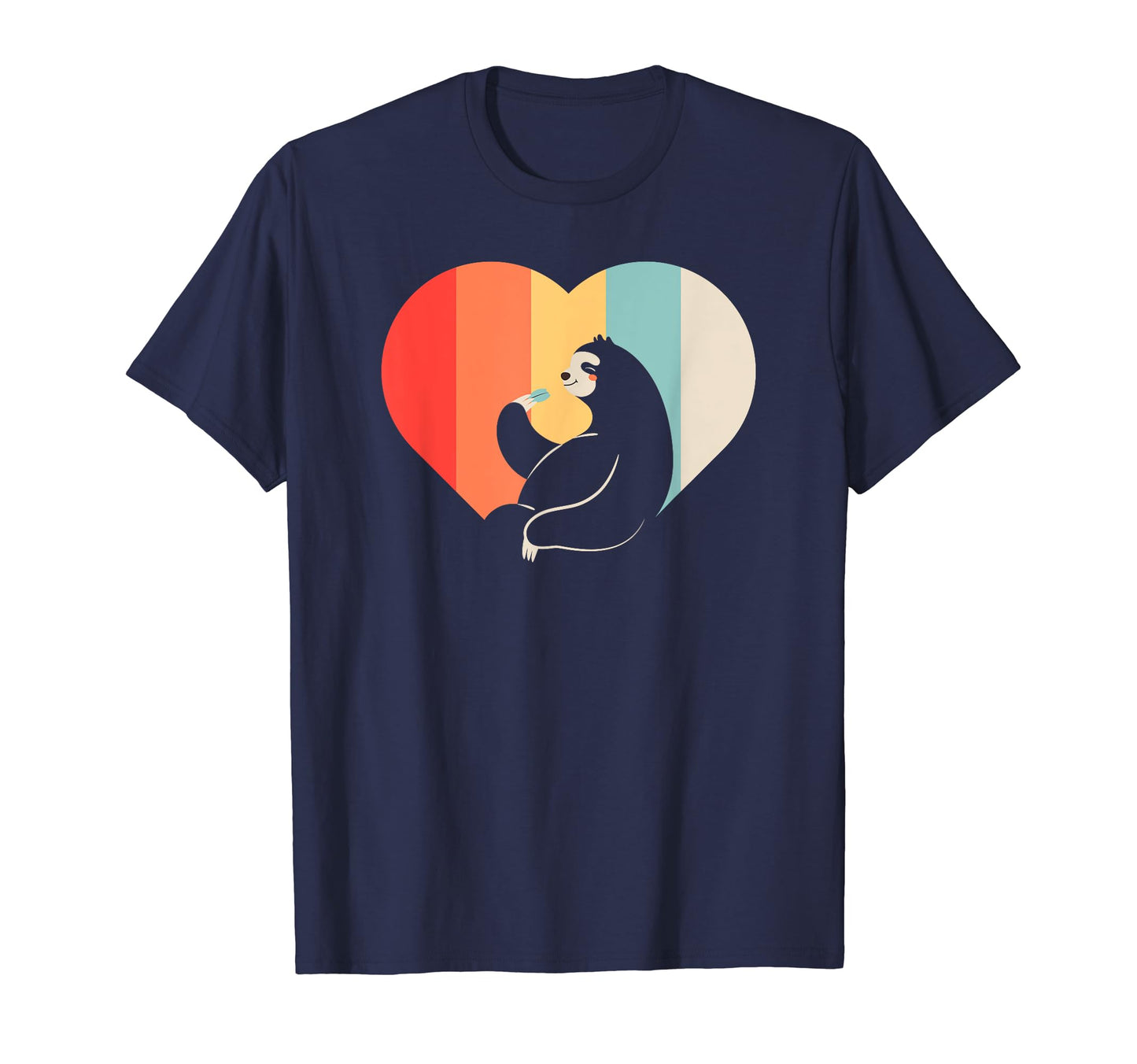 Sloth Rainbow Heart T-Shirt - Novelty Apparel for Adults - T-Shirt, Sweatshirt, Hoodie