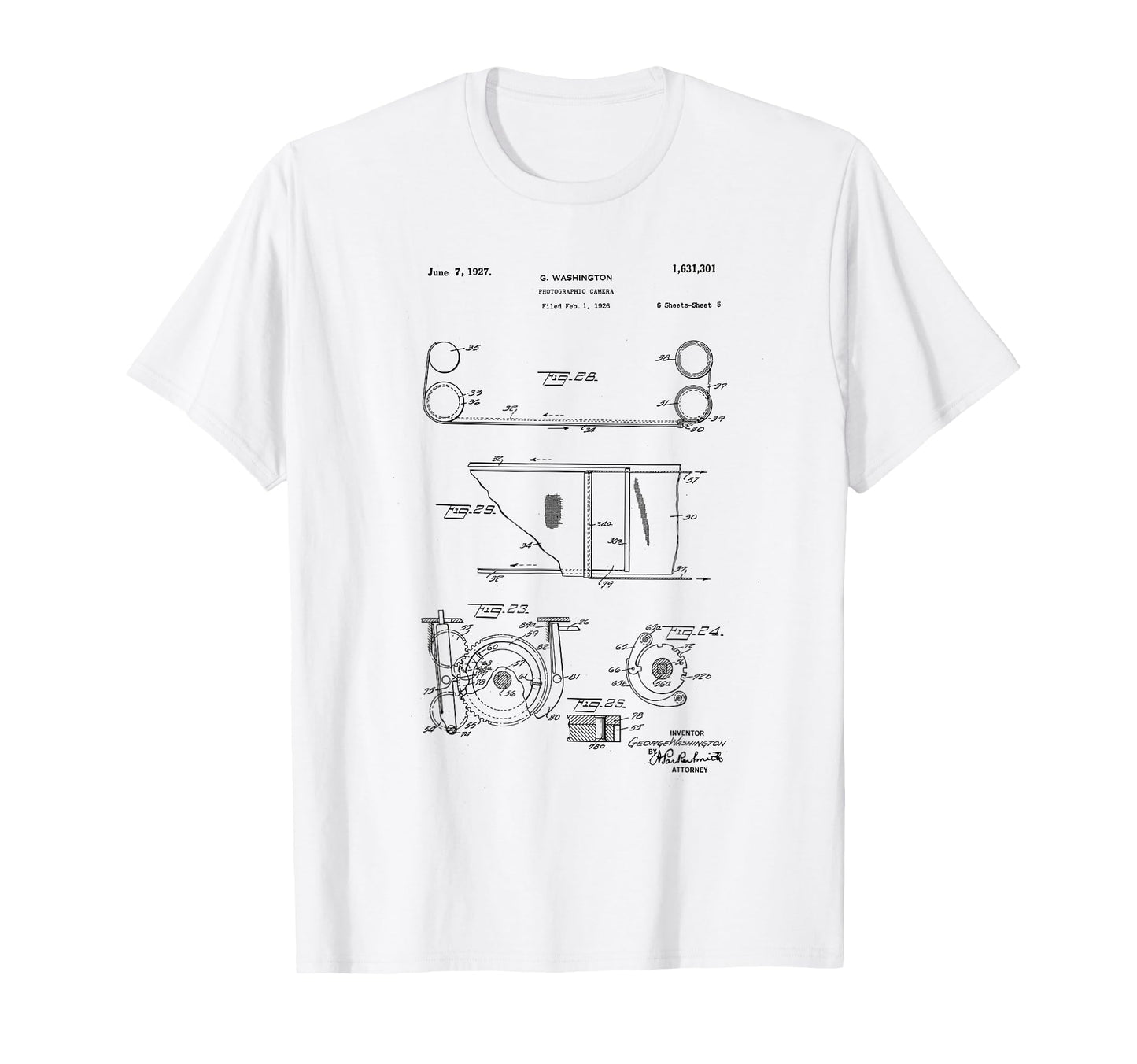 Camera Photographic Patent 1927 Drawing T-Shirt - Graphic Print for Adults - T-Shirt, Sweatshirt, Hoodie