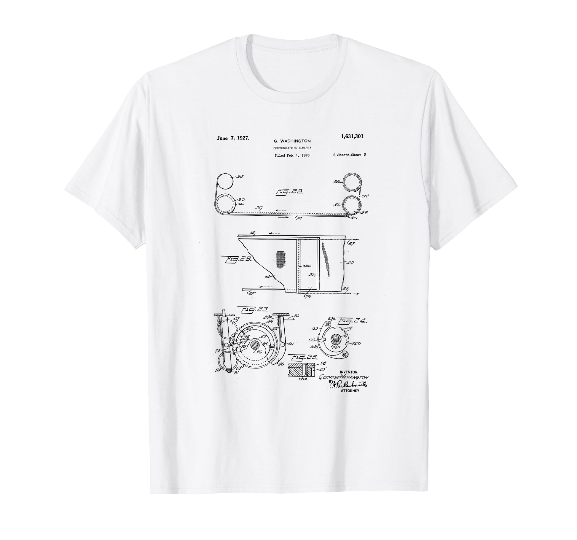 Camera Photographic Patent 1927 Drawing T-Shirt - Graphic Print for Adults - T-Shirt, Sweatshirt, Hoodie