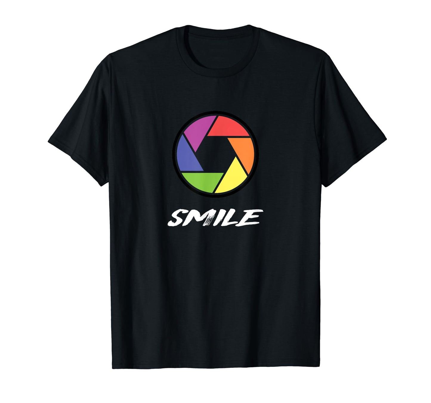 Camera Aperture Smile Photography Color T-Shirt - Graphic Print for Adults - T-Shirt, Sweatshirt, Hoodie