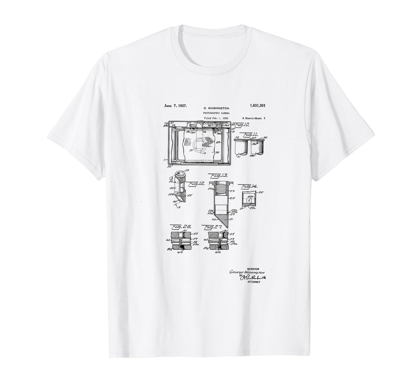 Camera Photographic Patent 1927 T-Shirt - Custom Art Print Men Women - T-Shirt, Sweatshirt, Hoodie