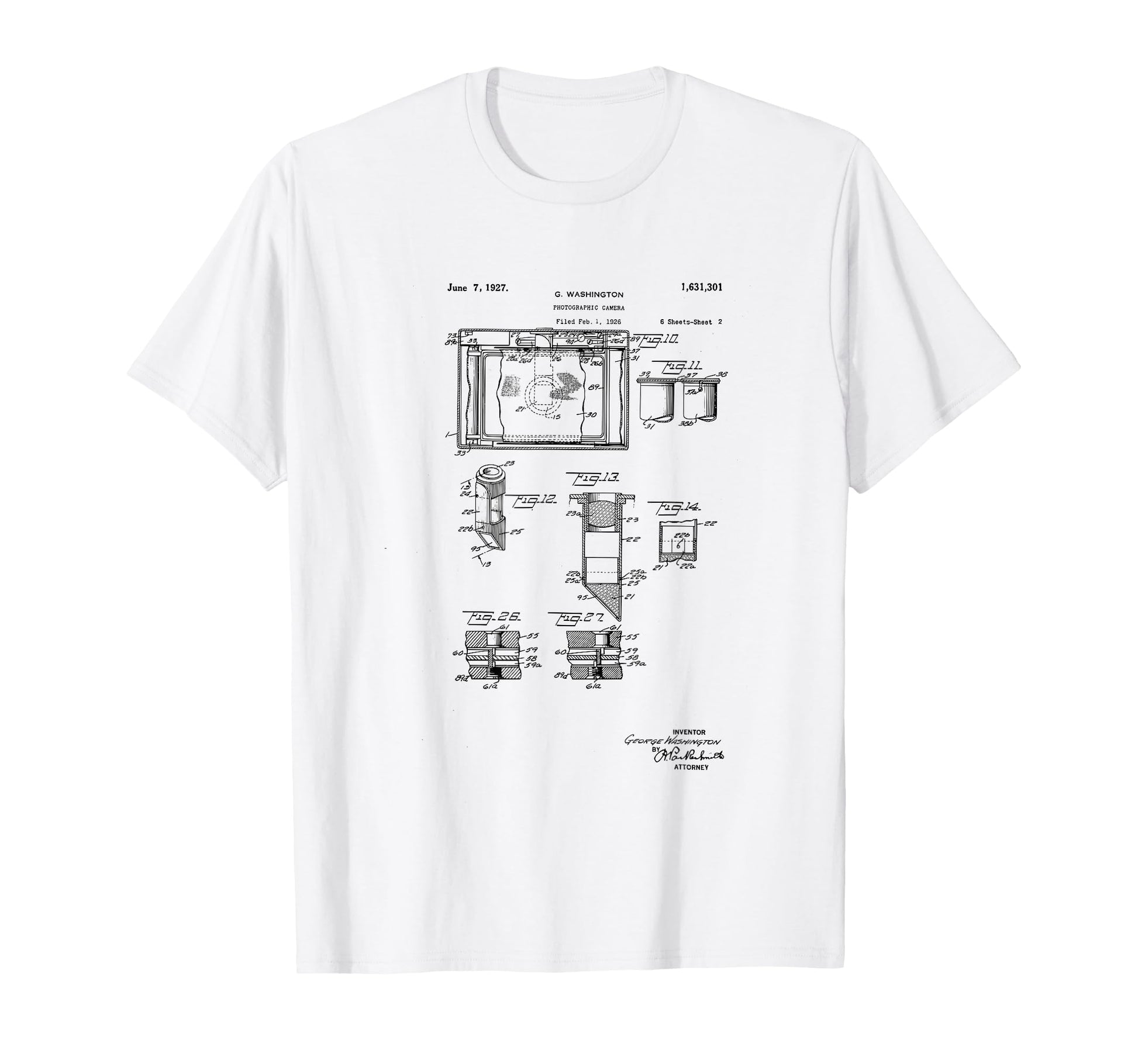 Camera Photographic Patent 1927 T-Shirt - Custom Art Print Men Women - T-Shirt, Sweatshirt, Hoodie