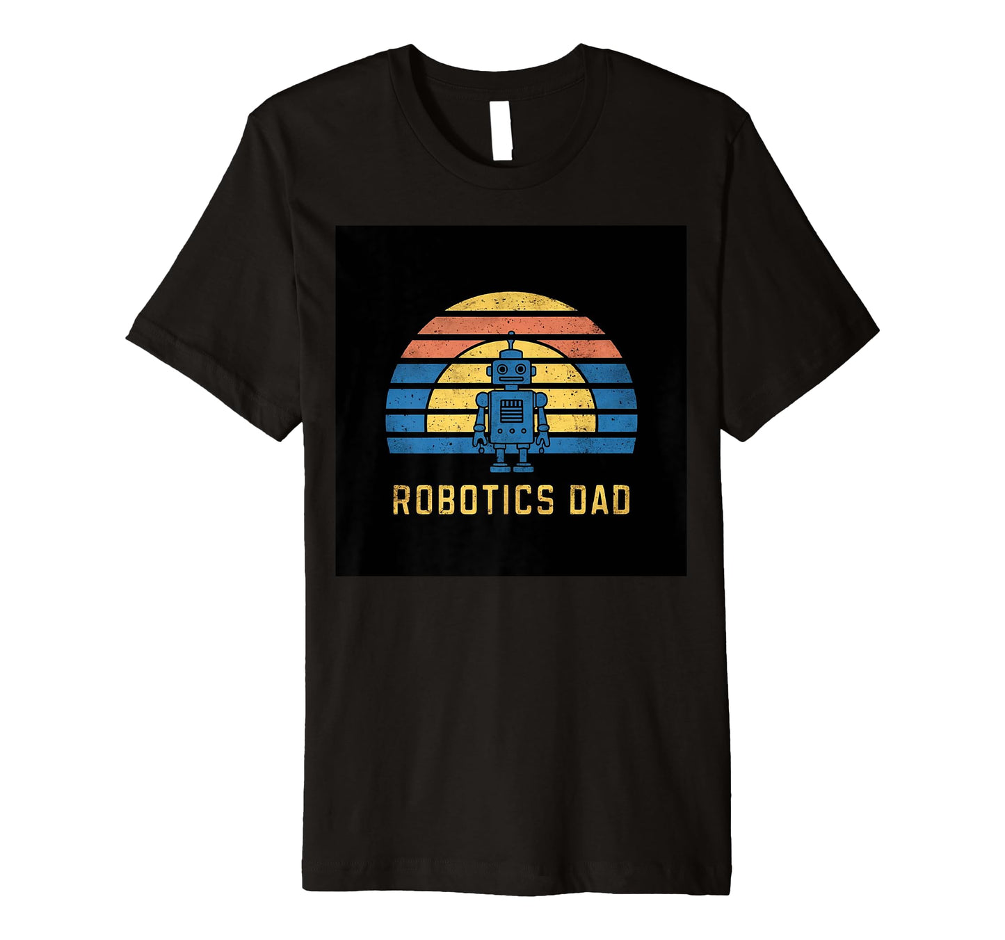 Mens Robotics Dad Blue Robot Rainbow T-Shirt - Unique Graphic for Adults - T-Shirt, Sweatshirt, Hoodie