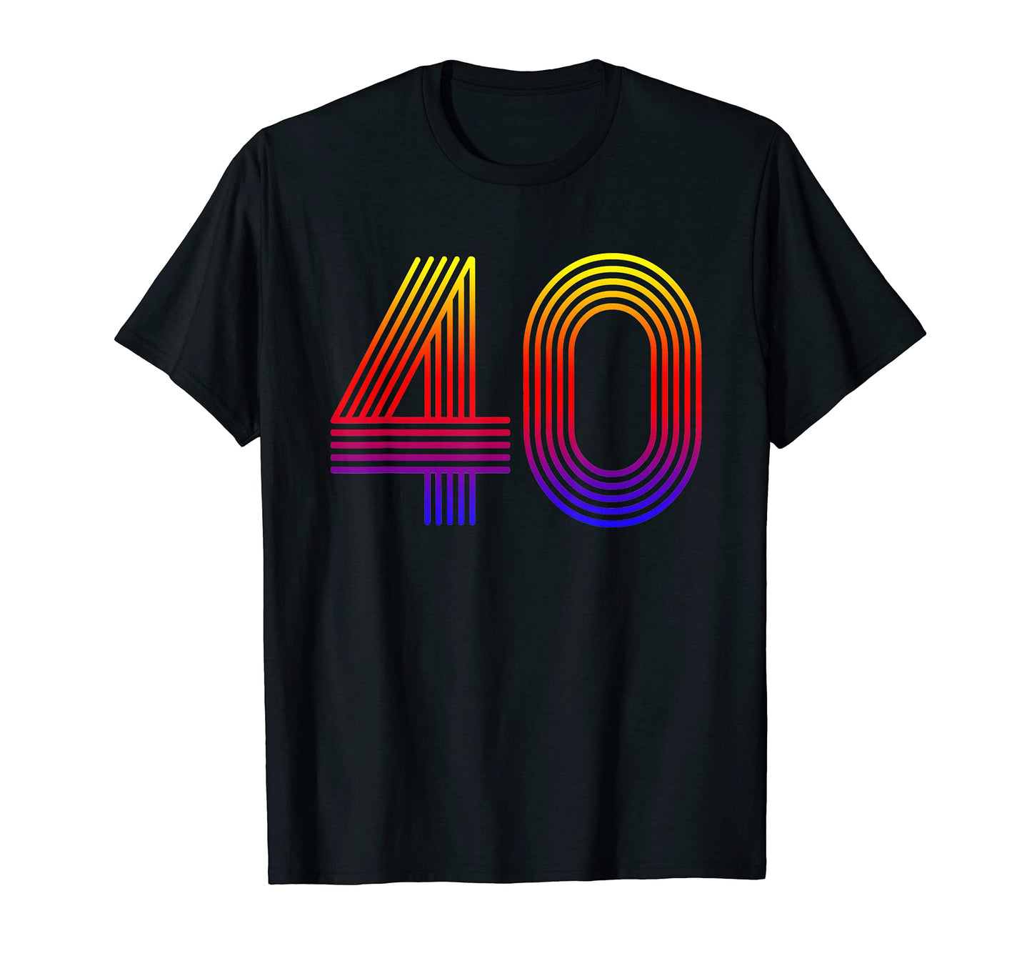 Number 40 Disco Rainbow 40Th Birthday T-Shirt - Custom Art Print Men Women - T-Shirt, Sweatshirt, Hoodie