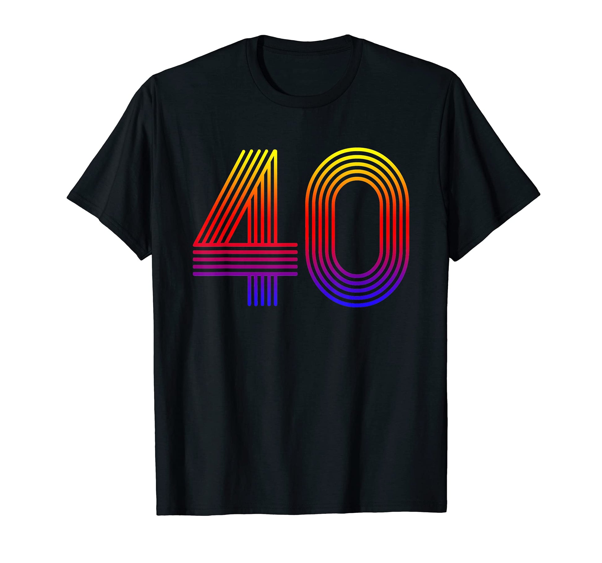 Number 40 Disco Rainbow 40Th Birthday T-Shirt - Custom Art Print Men Women - T-Shirt, Sweatshirt, Hoodie
