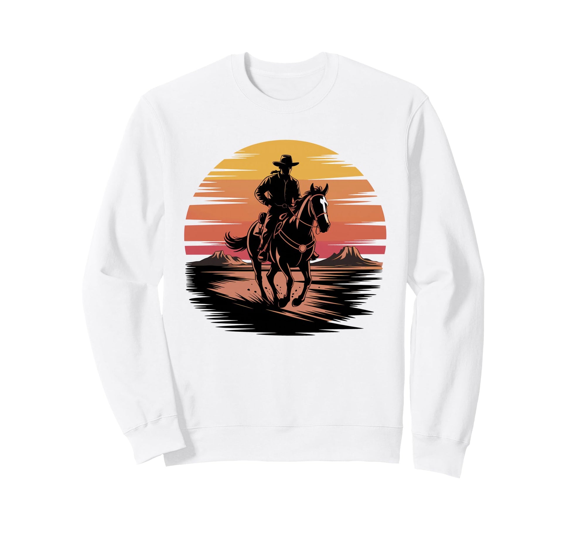 Cowboy Rodeo Bucking Horse Riding Sweatshirt - Aesthetic Graphic Men Women - T-Shirt, Sweatshirt, Hoodie