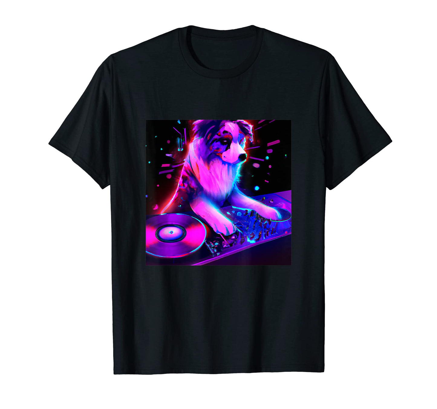 Australian Shepherd Vaporwave Dog T-Shirt - Custom Art Print Unisex - T-Shirt, Sweatshirt, Hoodie