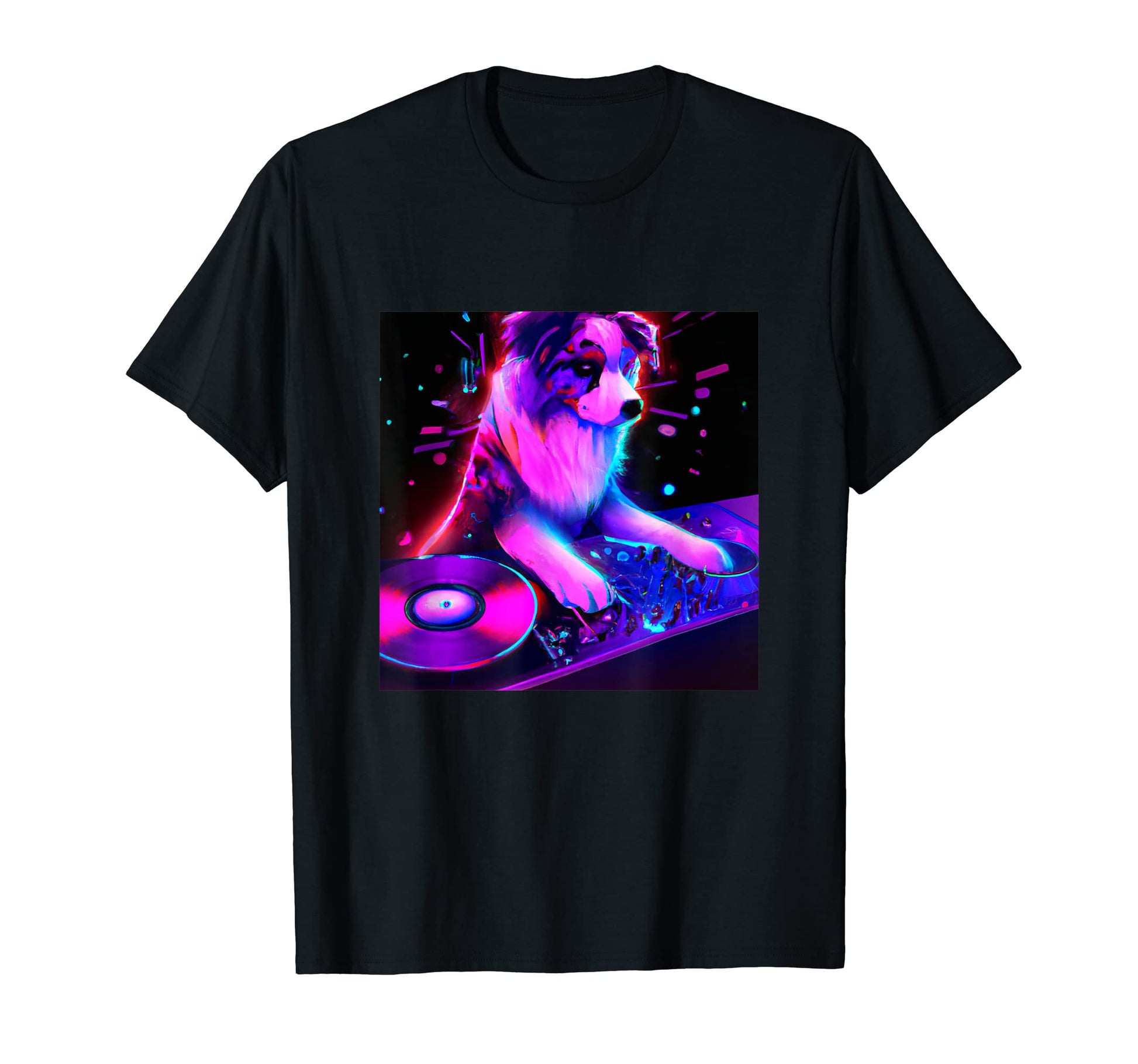 Australian Shepherd Vaporwave Dog T-Shirt - Custom Art Print Unisex - T-Shirt, Sweatshirt, Hoodie