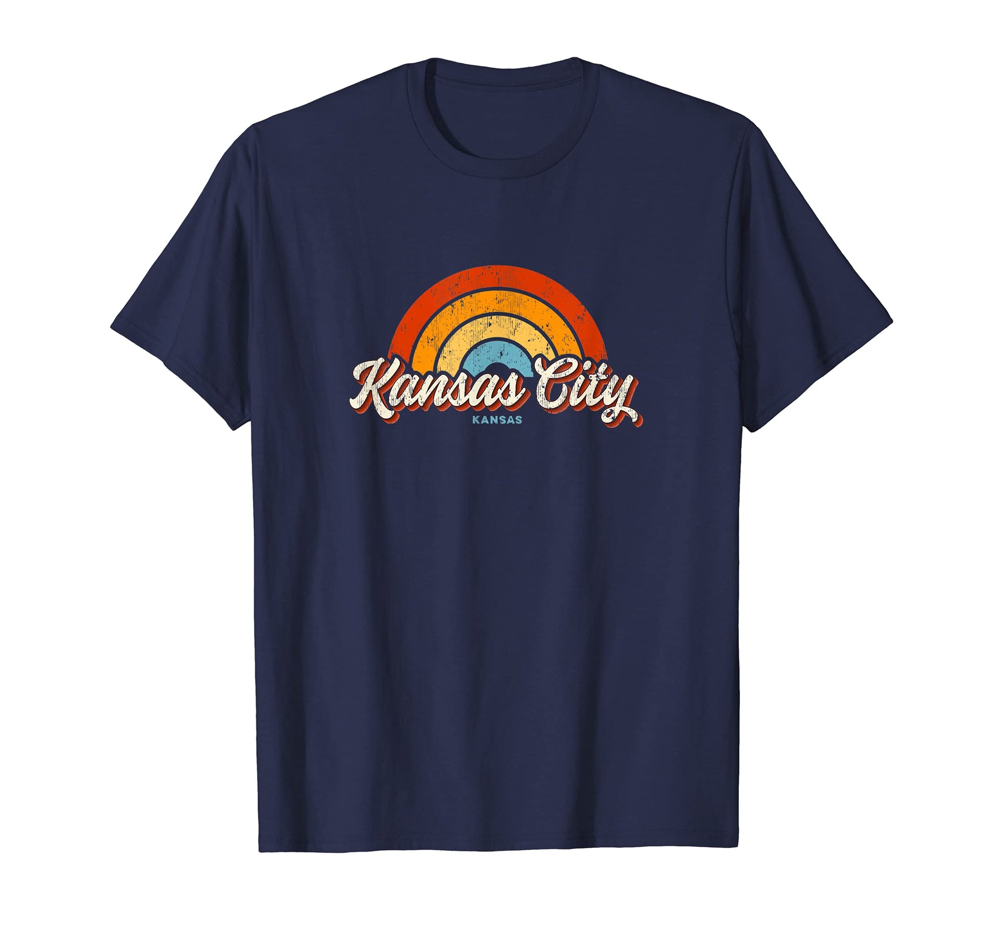 Kansas City Kansas Ks Rainbow 70S T-Shirt - Unique Graphic for Adults - T-Shirt, Sweatshirt, Hoodie