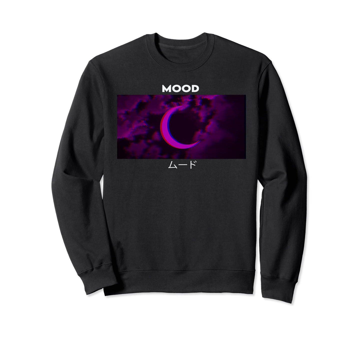 Mood Purple Moon Vaporwave Sweatshirt - Custom Art Print for Adults - T-Shirt, Sweatshirt, Hoodie