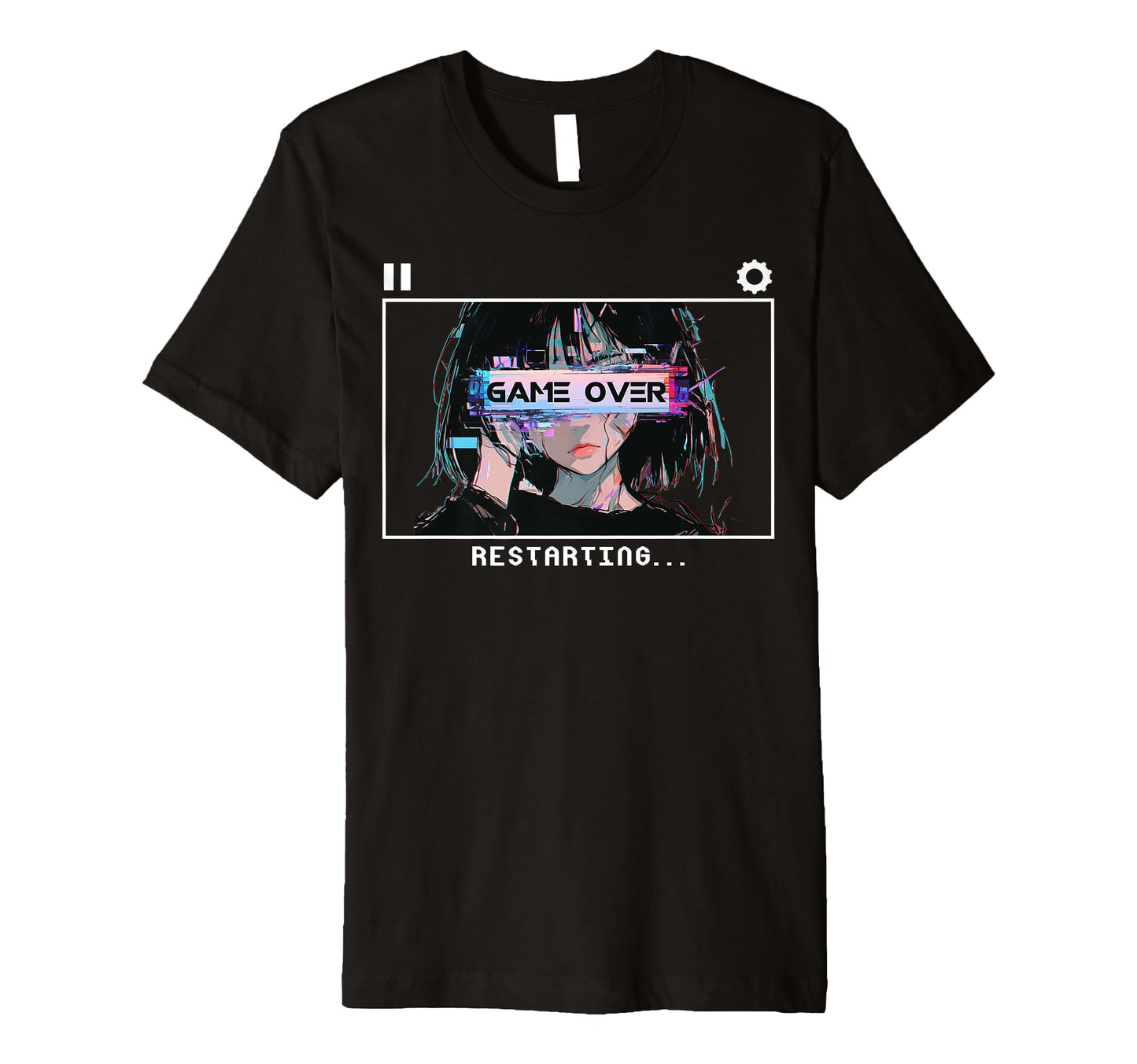 Game Over Restarting Sad Vaporwave T-Shirt - Minimalist Print Men Women - T-Shirt, Sweatshirt, Hoodie