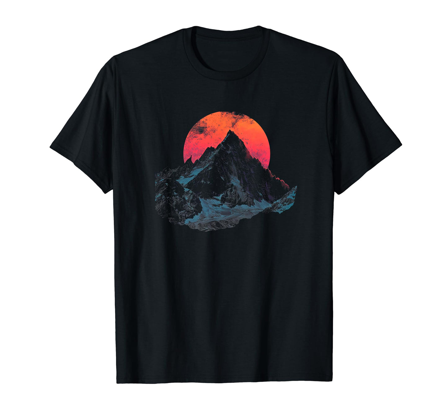 Red Moon Over Black Mountain Range T-Shirt - Custom Art Print for Adults - T-Shirt, Sweatshirt, Hoodie