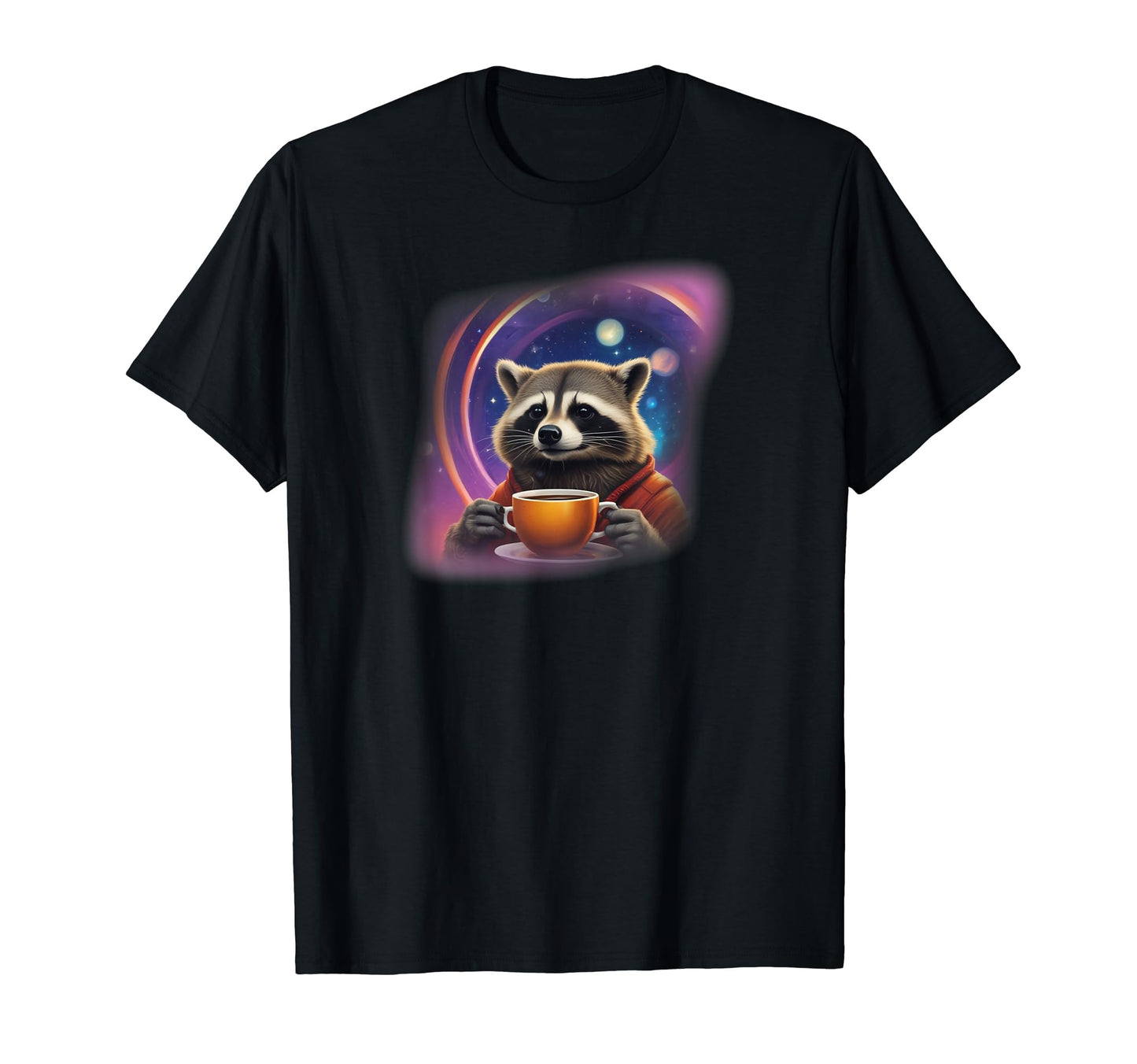 Raccoon Drinking Coffee Bootleg 90S T-Shirt - Fun Novelty Design Men Women - T-Shirt, Sweatshirt, Hoodie
