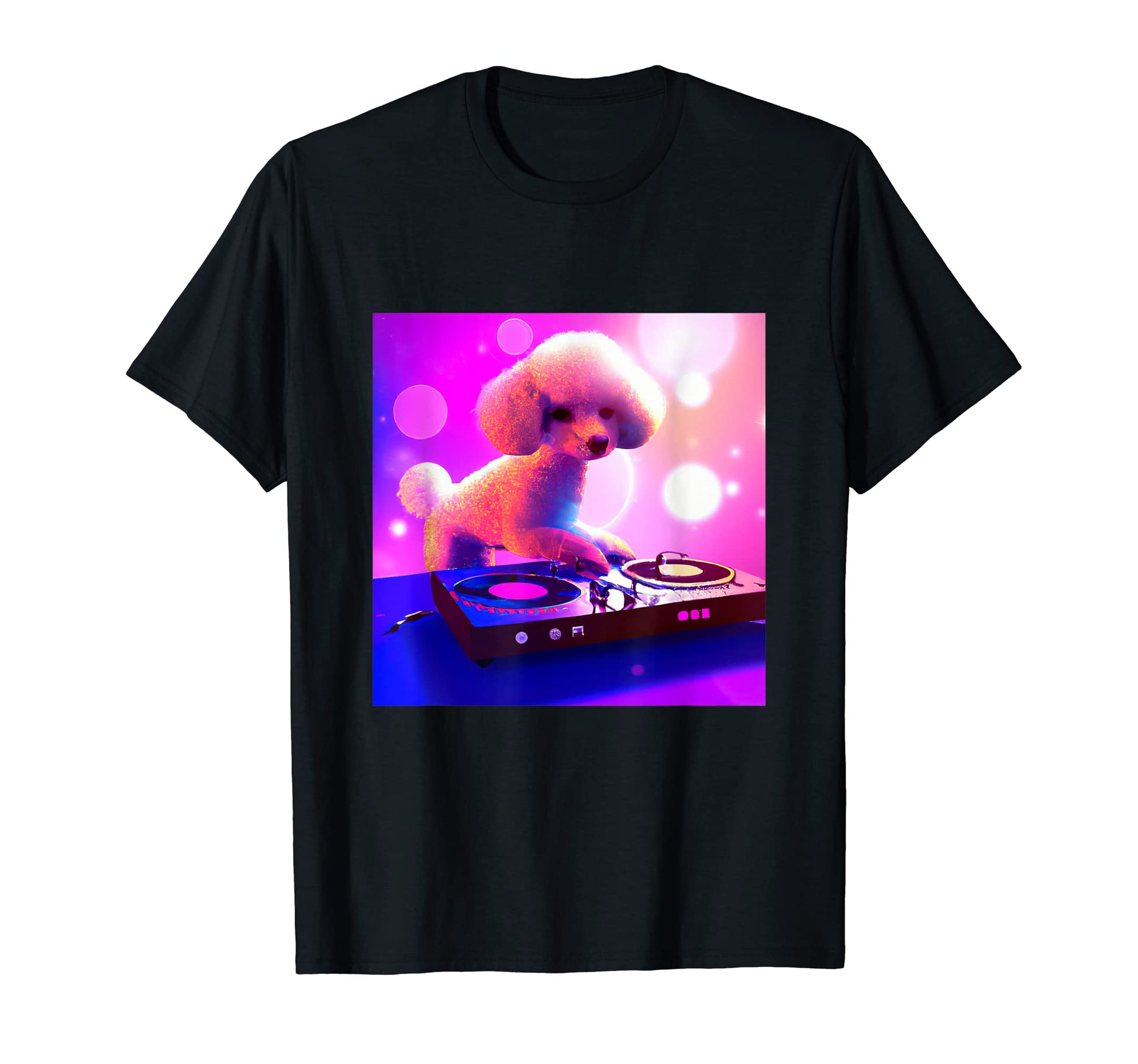 Toy Poodle Dj Vaporwave Dog Aesthetic T-Shirt - Trendy Graphic Unisex - T-Shirt, Sweatshirt, Hoodie