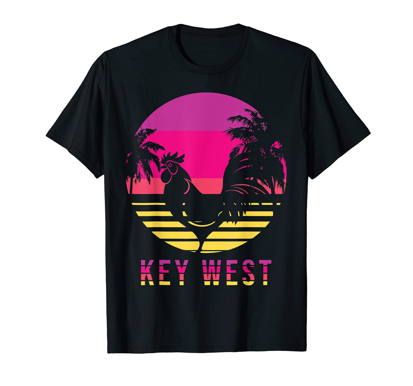 Key West Rooster Colorful Chicken T-Shirt - Trendy Graphic Unisex - T-Shirt, Sweatshirt, Hoodie