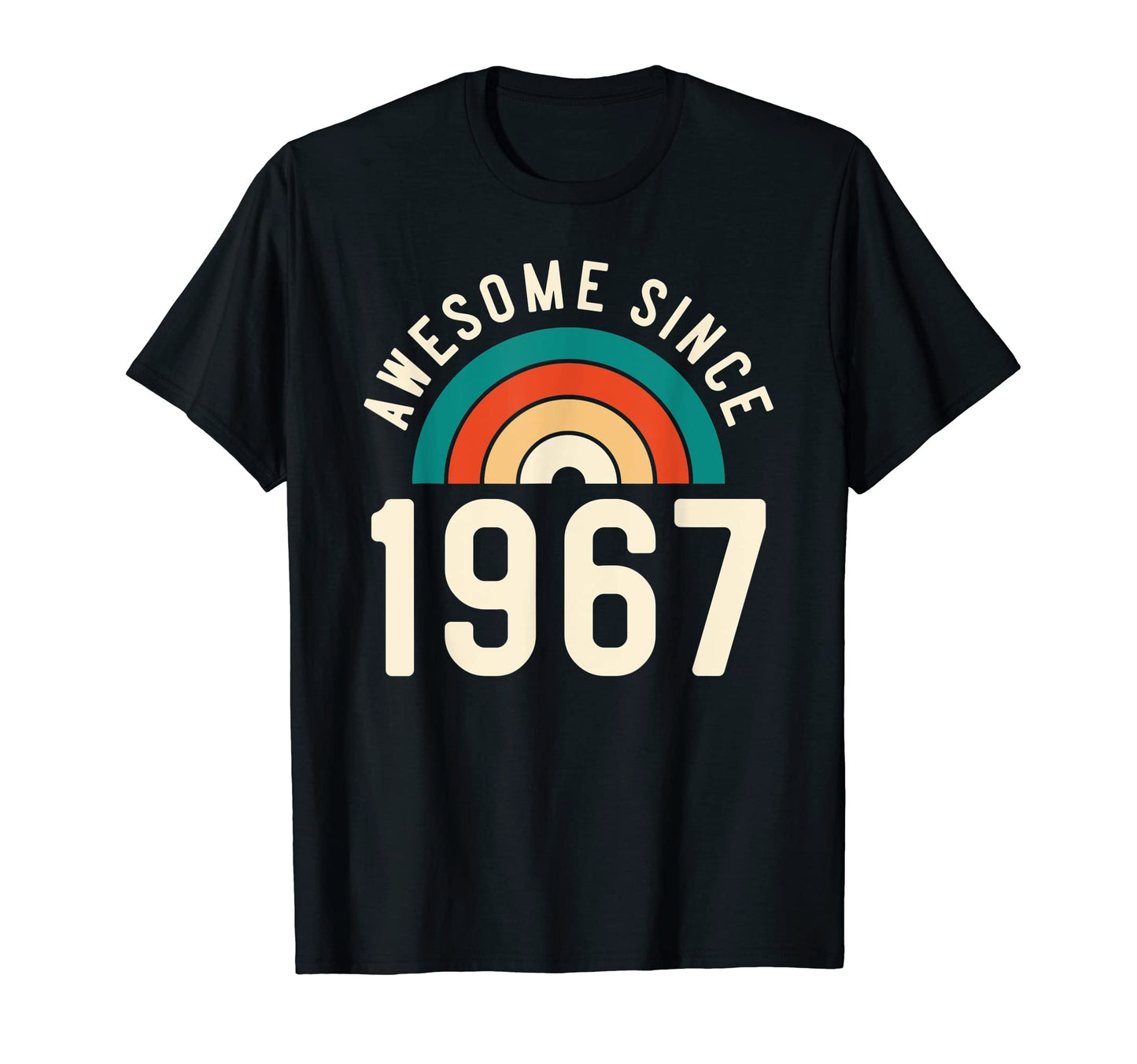Awesome Since 1967 Rainbow 55Th T-Shirt - Aesthetic Graphic for Adults - T-Shirt, Sweatshirt, Hoodie