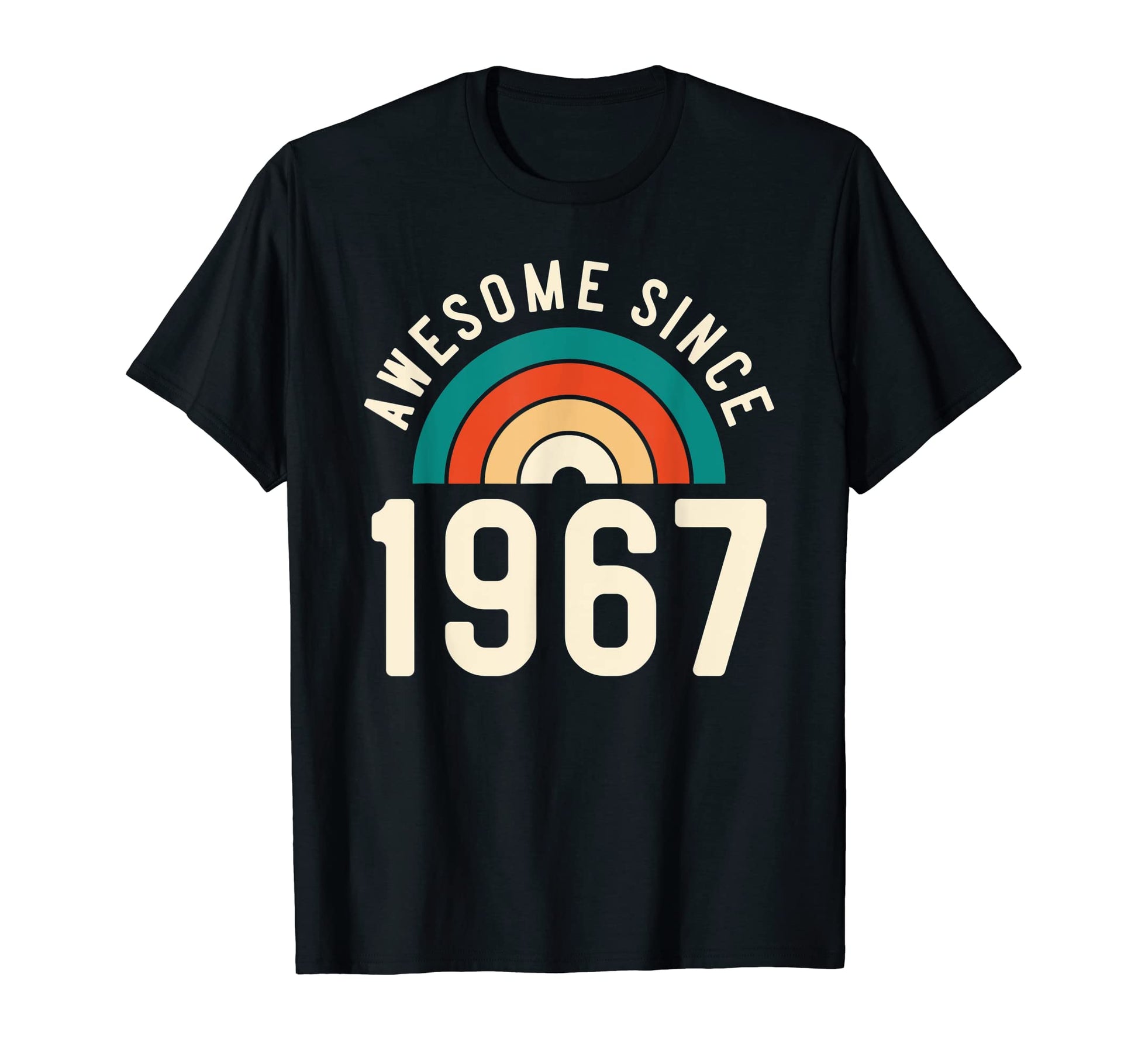 Awesome Since 1967 Rainbow 55Th T-Shirt - Aesthetic Graphic for Adults - T-Shirt, Sweatshirt, Hoodie