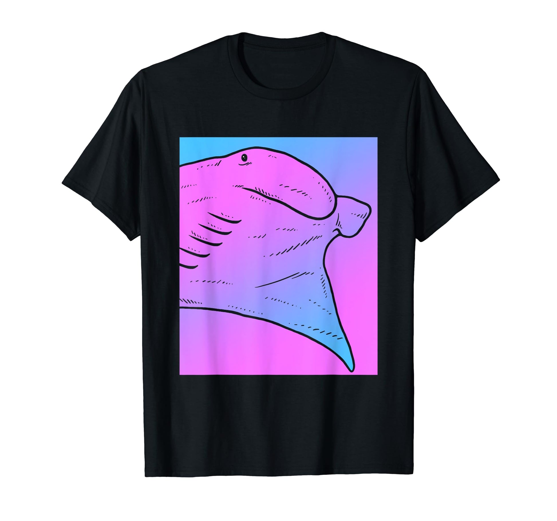 Vaporwave Manta Ray Aesthetic Pastel T-Shirt - Custom Art Print Unisex - T-Shirt, Sweatshirt, Hoodie