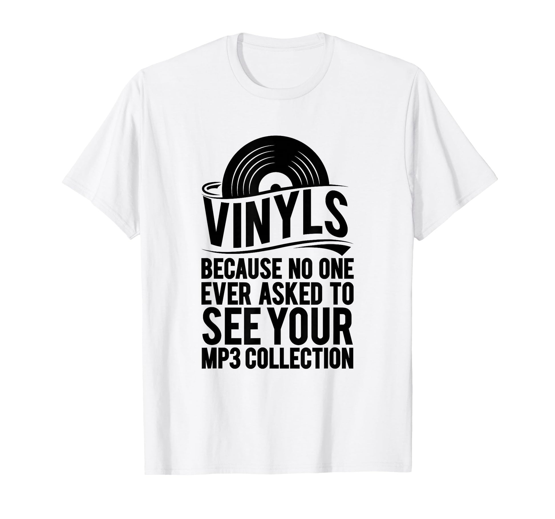 Funny Vinyl Vs Mp3 Collection Gramophone T-Shirt - Graphic Print Men Women - T-Shirt, Sweatshirt, Hoodie