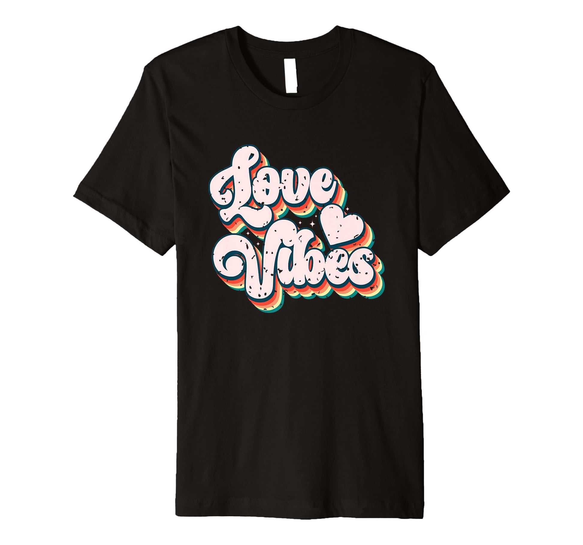 Love Vibes Heart Typography Art T-Shirt - Aesthetic Graphic for Adults - T-Shirt, Sweatshirt, Hoodie
