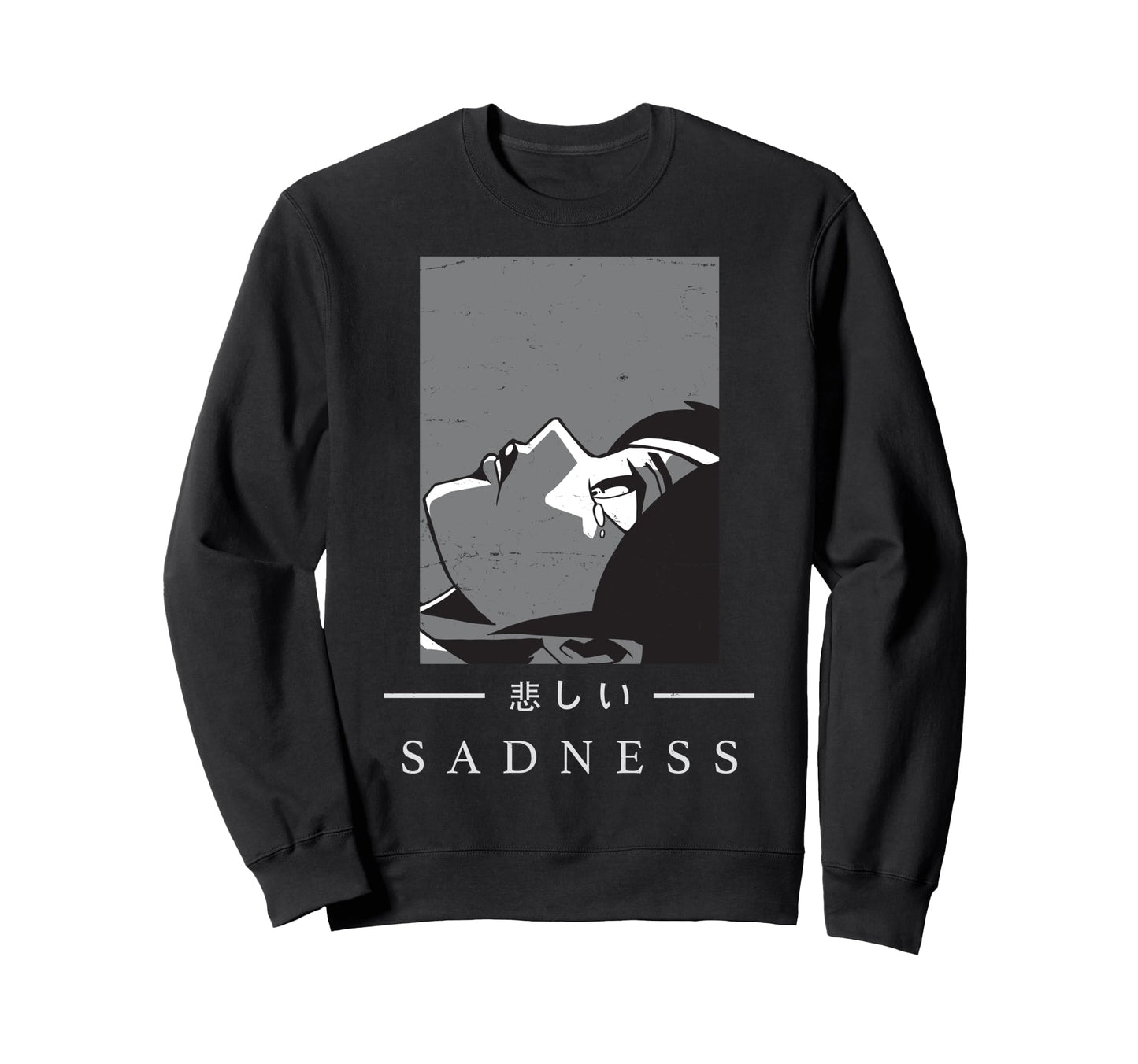 Anime Sad Japanese Art Aesthetic Sweatshirt - Casual Everyday Wear Unisex - T-Shirt, Sweatshirt, Hoodie