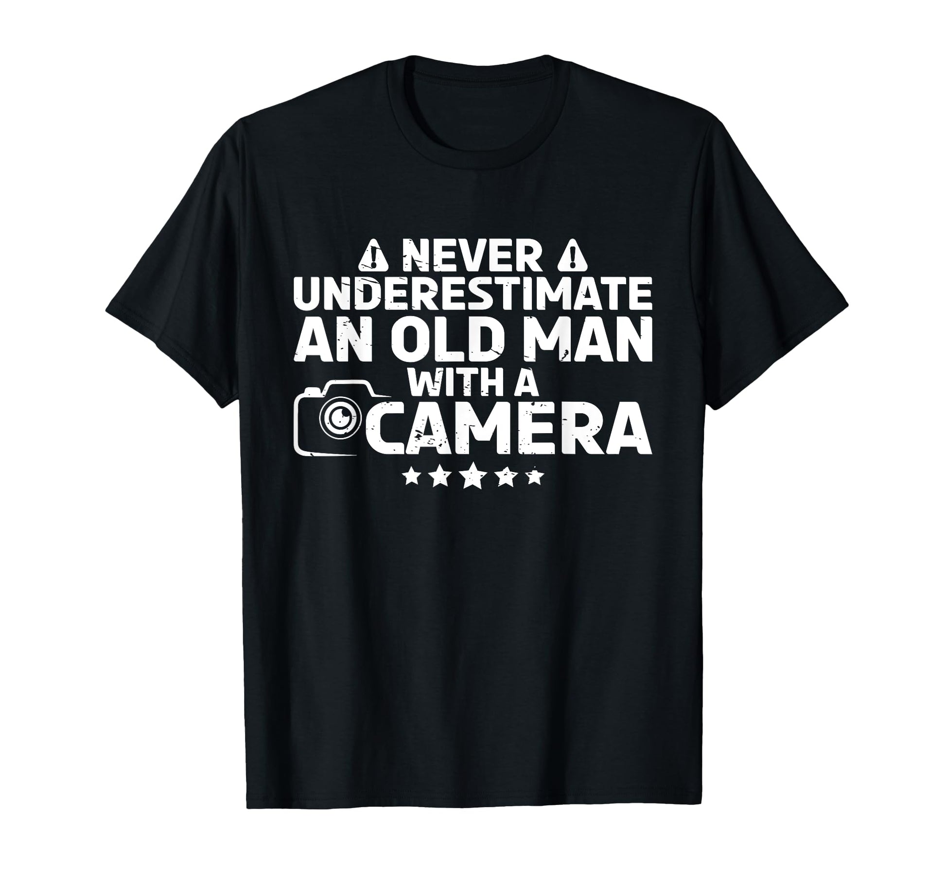 Never Underestimate Old Camera T-Shirt - Minimalist Print Men Women - T-Shirt, Sweatshirt, Hoodie