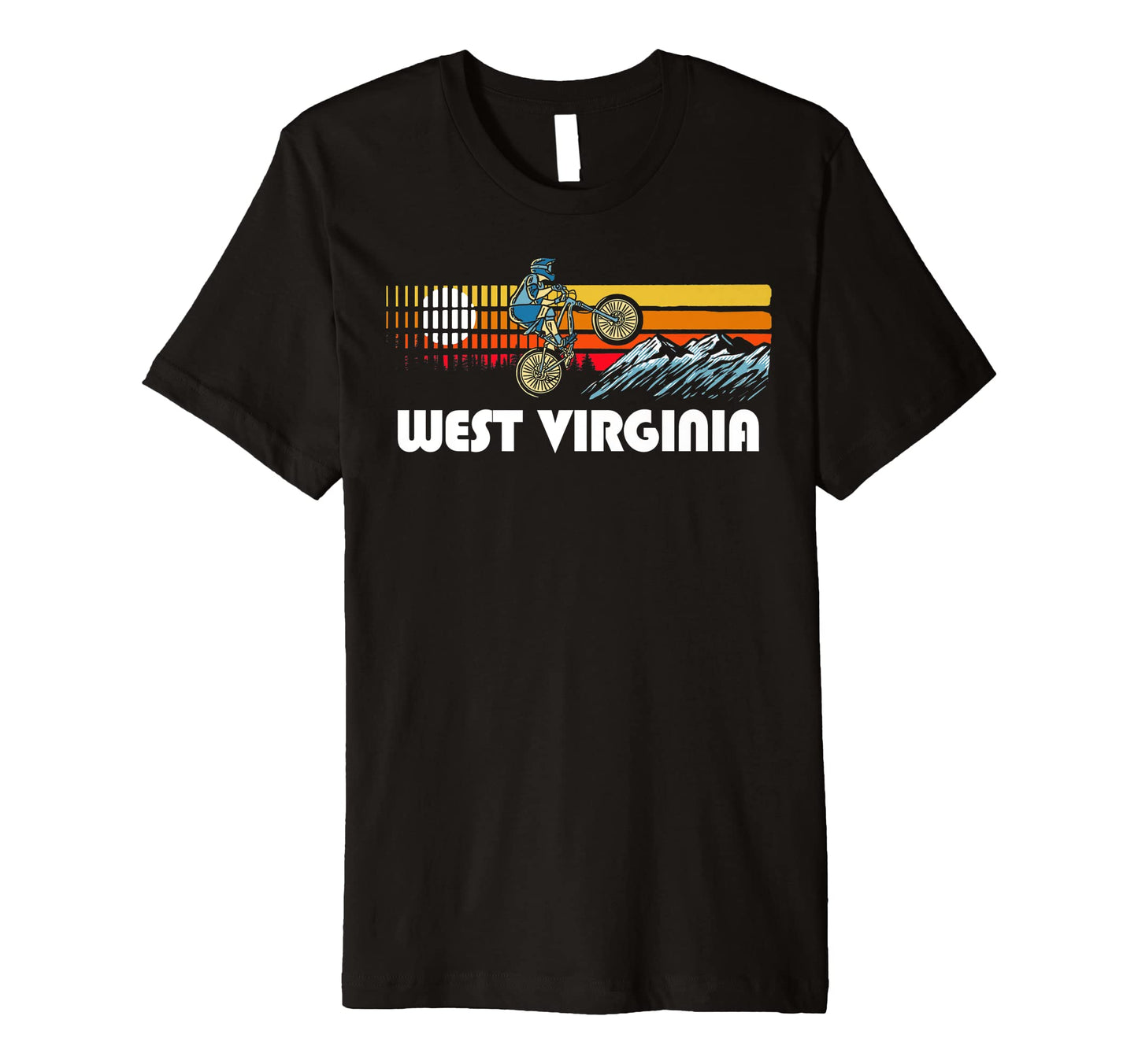West Virginia Mountain Bikier Mtn Biking T-Shirt - Custom Art Print Unisex - T-Shirt, Sweatshirt, Hoodie