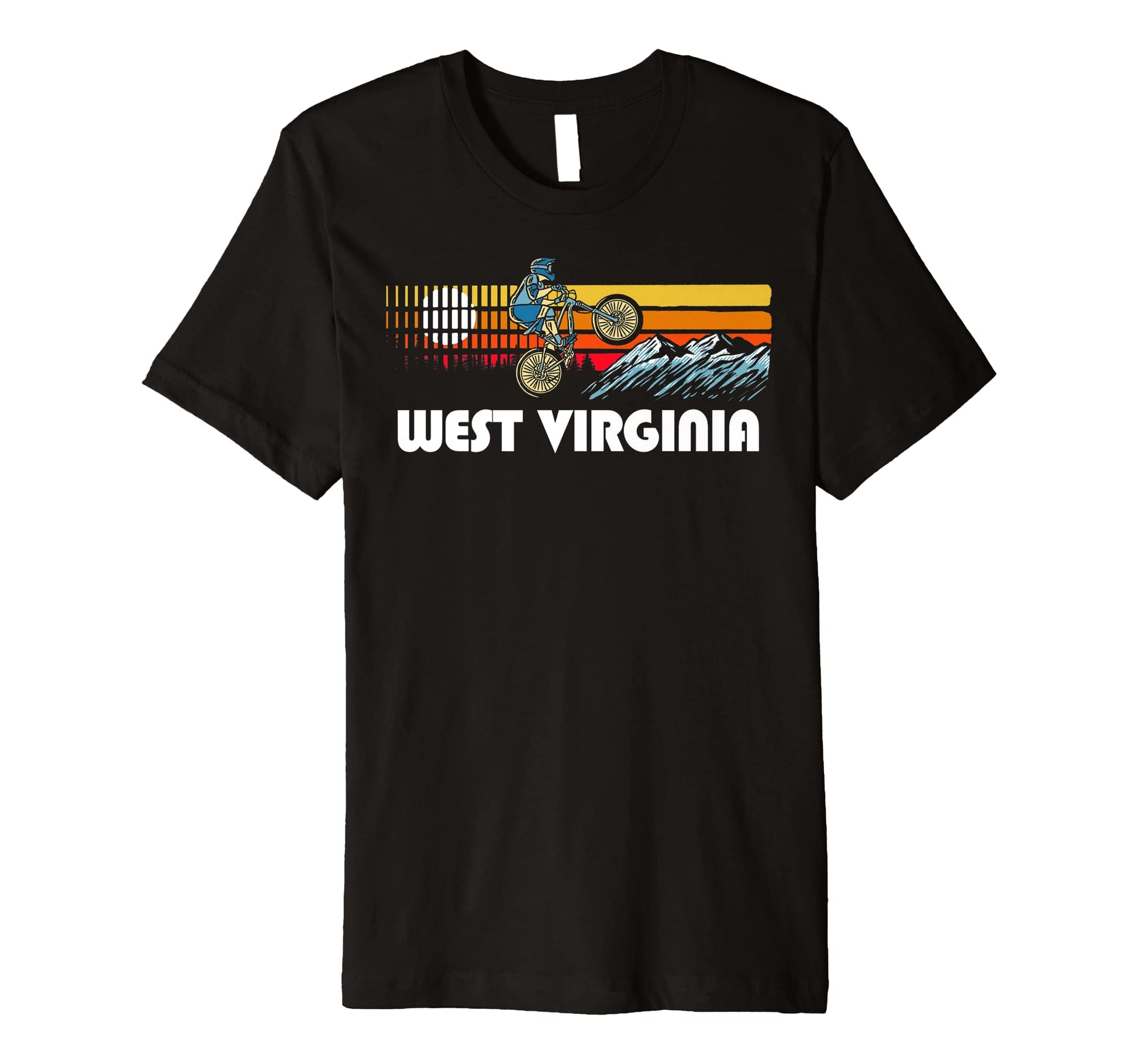 West Virginia Mountain Bikier Mtn Biking T-Shirt - Custom Art Print Unisex - T-Shirt, Sweatshirt, Hoodie
