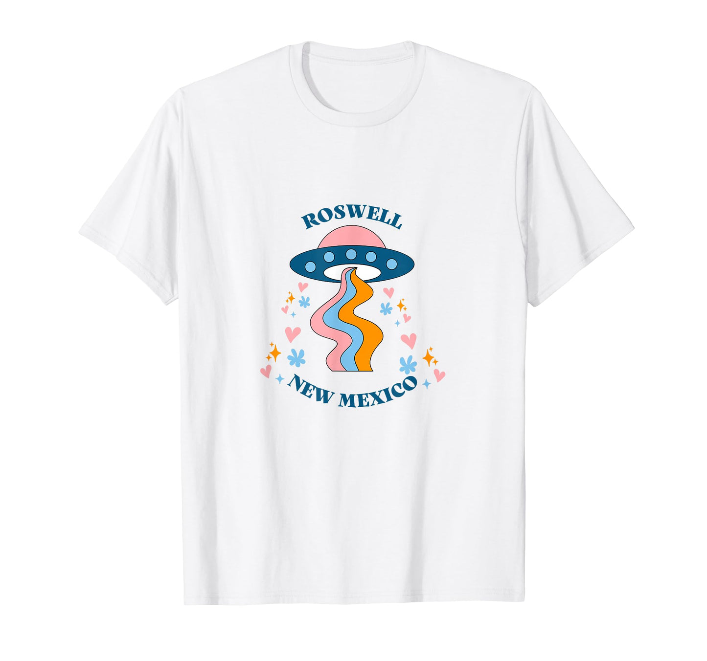 Roswell New Mexico Rainbow Ufo T-Shirt - Graphic Print Unisex - T-Shirt, Sweatshirt, Hoodie