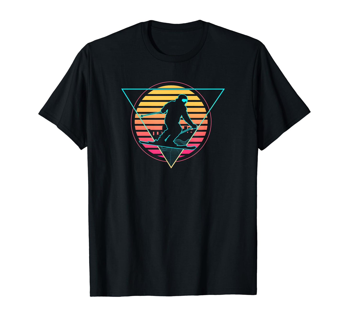 Ski Futuristic Synthwave Vaporwave T-Shirt - Novelty Apparel for Adults - T-Shirt, Sweatshirt, Hoodie