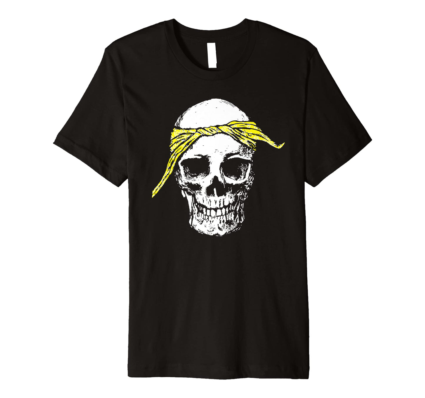 Hiphop Skull Yellow Do Rag Bandana Old T-Shirt - Streetwear Style Unisex - T-Shirt, Sweatshirt, Hoodie