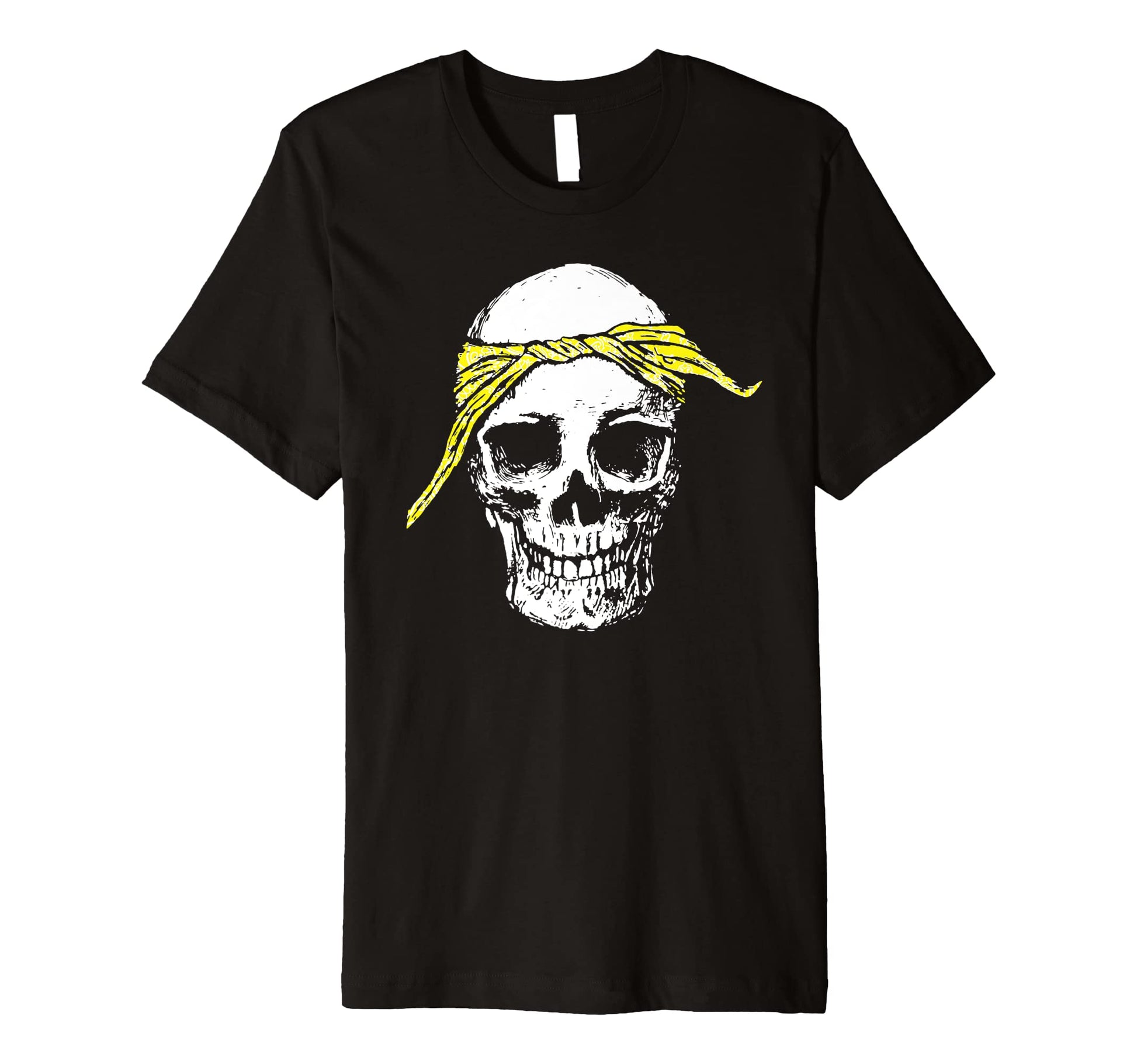 Hiphop Skull Yellow Do Rag Bandana Old T-Shirt - Streetwear Style Unisex - T-Shirt, Sweatshirt, Hoodie