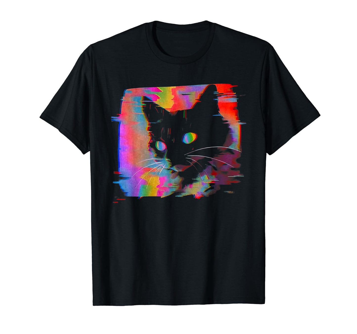 Psychedelic Weirdcore Cat Black Cat T-Shirt - Novelty Apparel Unisex - T-Shirt, Sweatshirt, Hoodie