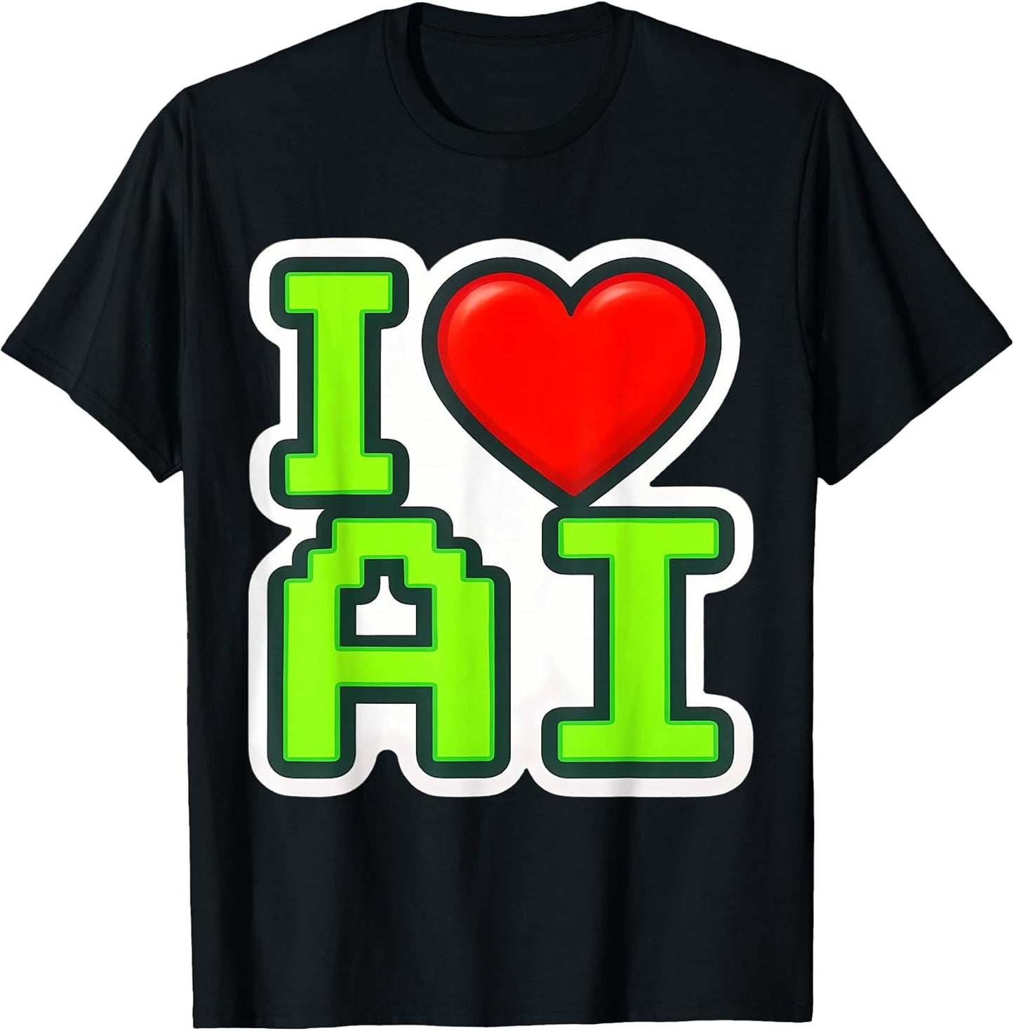 I Love AI Heart Artificial Intelligence Products - Adult & Kids T-Shirts, Sweatshirts & Hoodies apparel design preview 1
