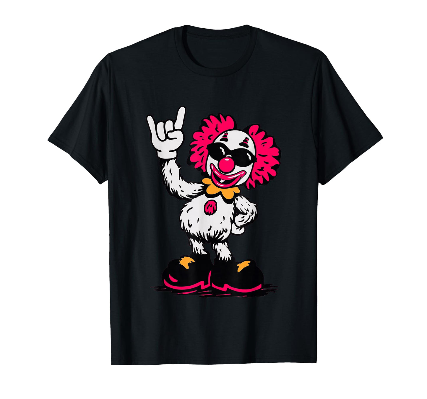 Clown Rock Hand Sign Punk Comic T-Shirt - Fun Novelty Design for Adults - T-Shirt, Sweatshirt, Hoodie