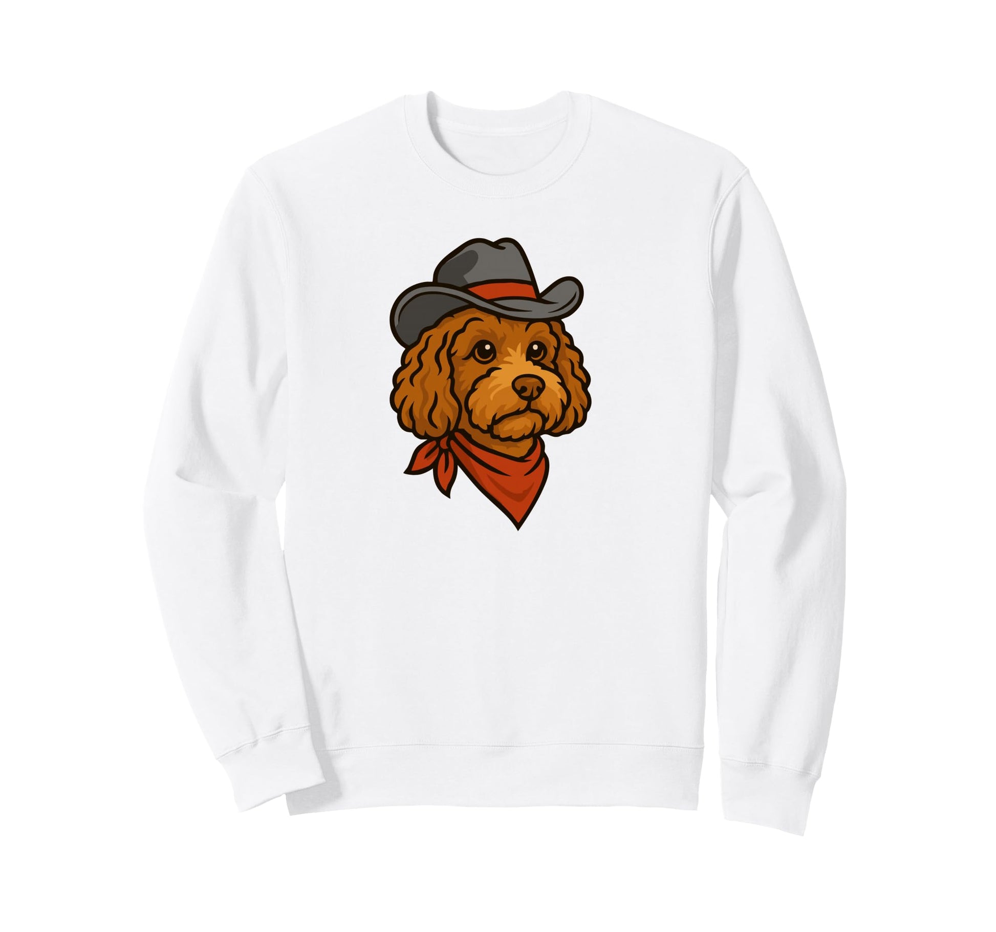 Funny Cowboy Cockapoo Drawing Sweatshirt - Streetwear Style Unisex - T-Shirt, Sweatshirt, Hoodie