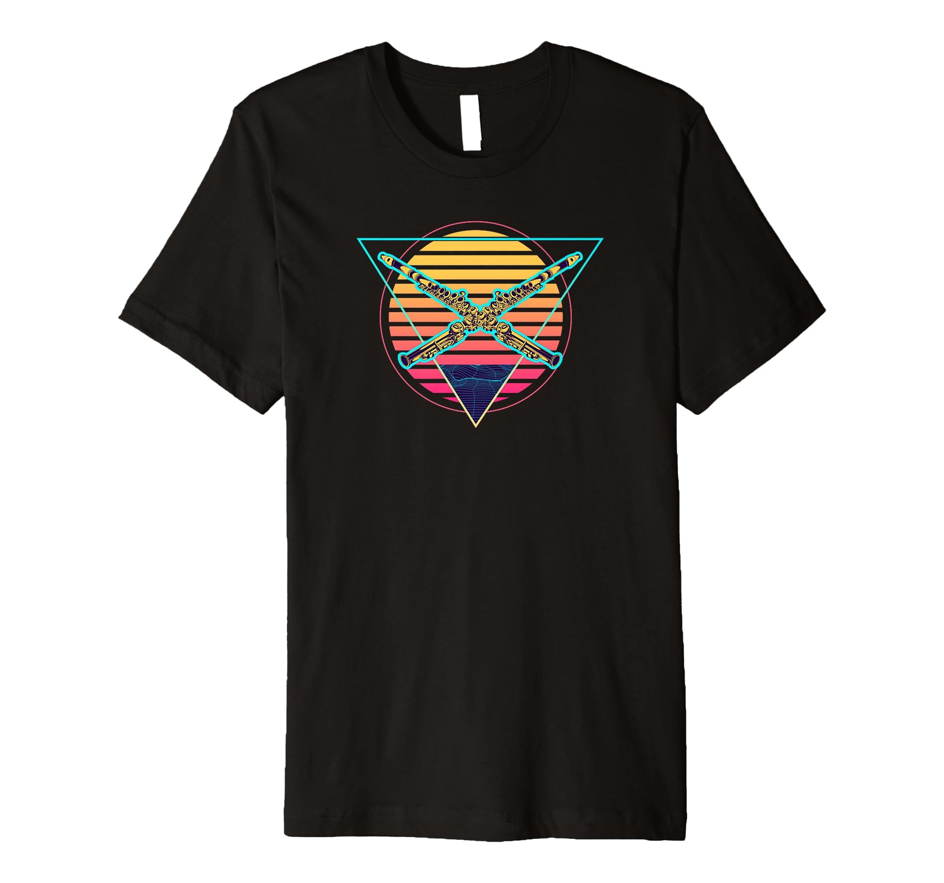 Futuristic Flutist Synthwave Vaporwave T-Shirt - Trendy Graphic Men Women - T-Shirt, Sweatshirt, Hoodie