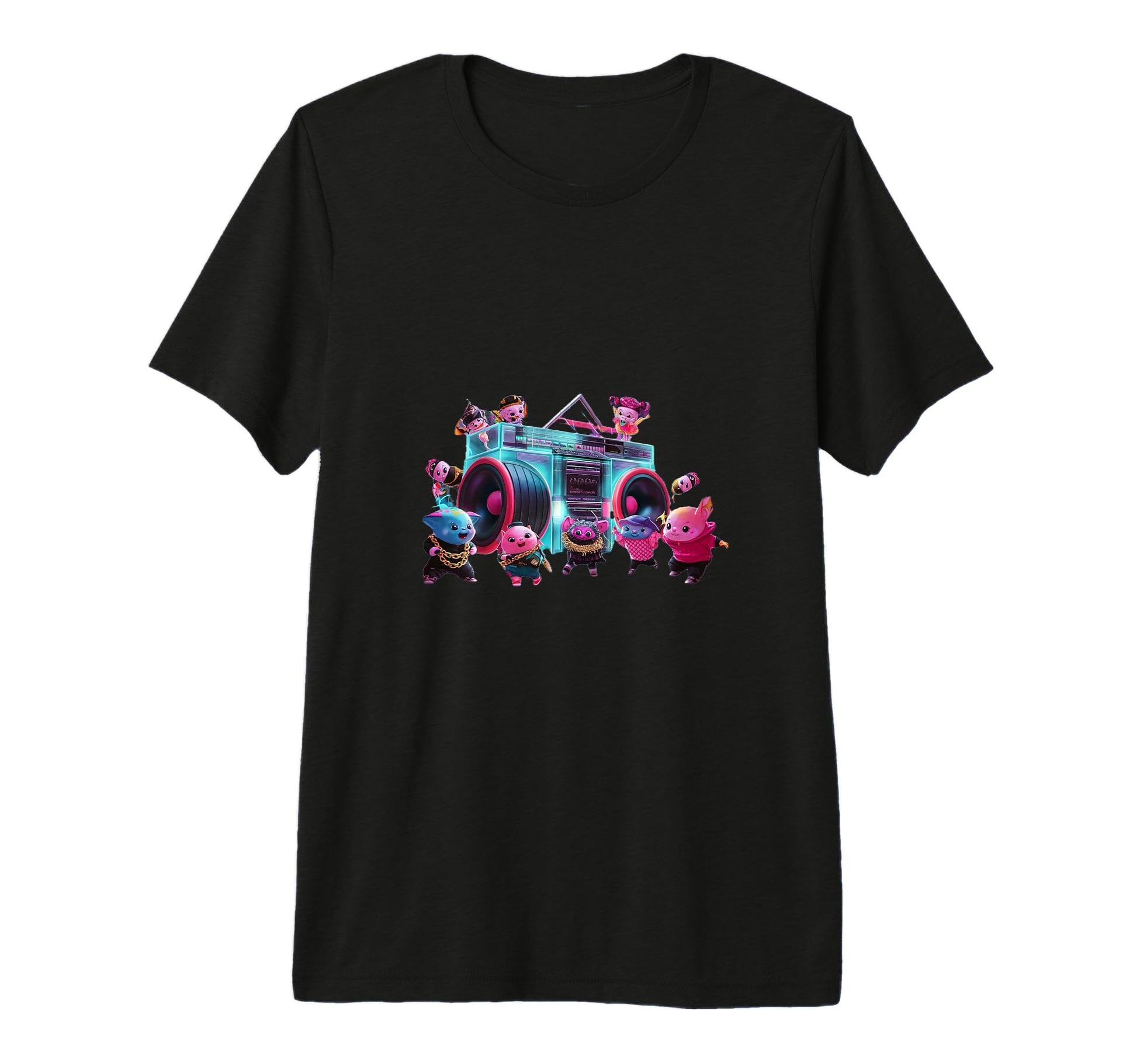 Anime Dance Party Boombox Hiphop Old T-Shirt - Novelty Apparel for Adults - T-Shirt, Sweatshirt, Hoodie