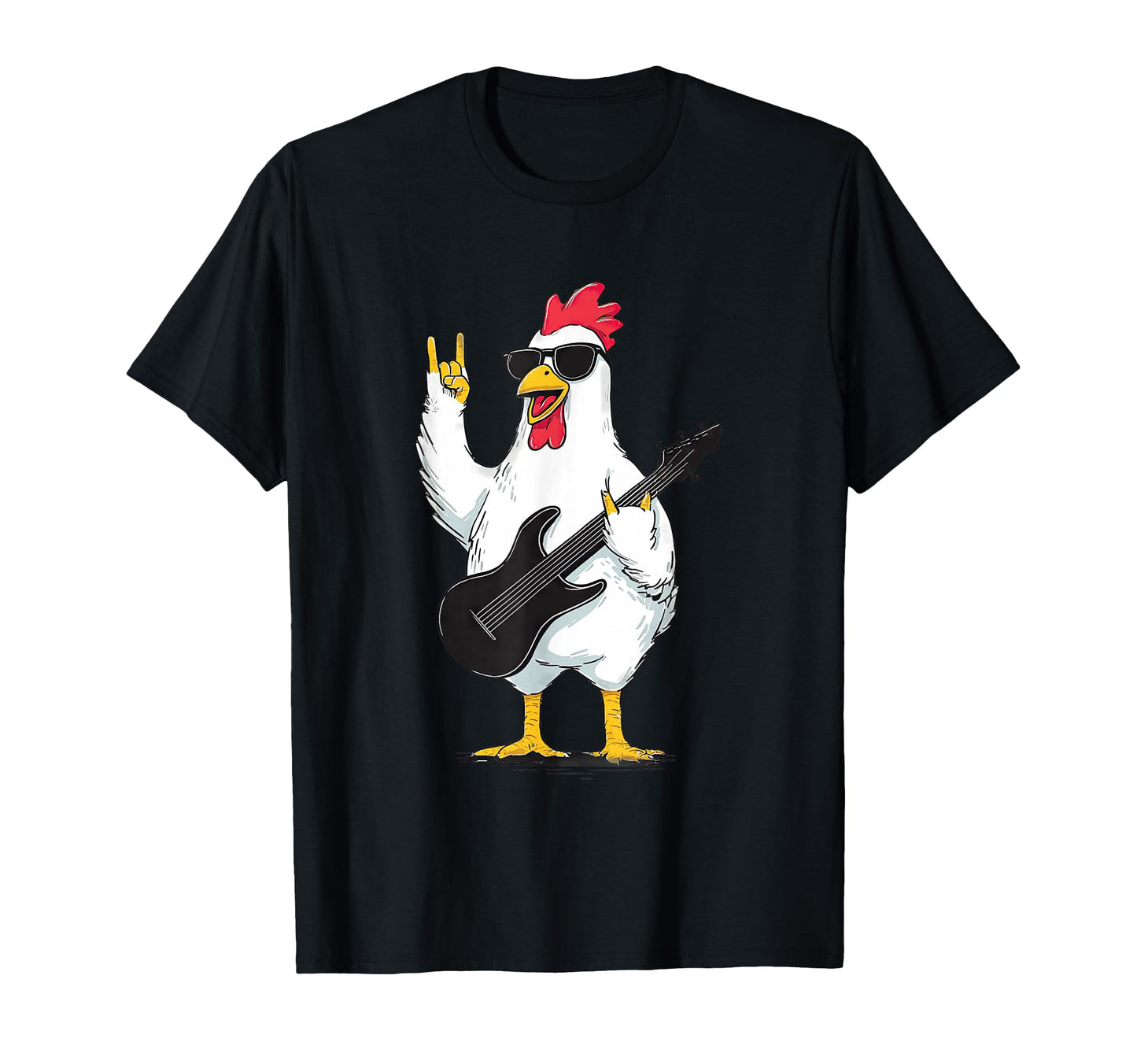 Rock Chicken Funny Animal Guitarist T-Shirt - Unique Graphic for Adults - T-Shirt, Sweatshirt, Hoodie
