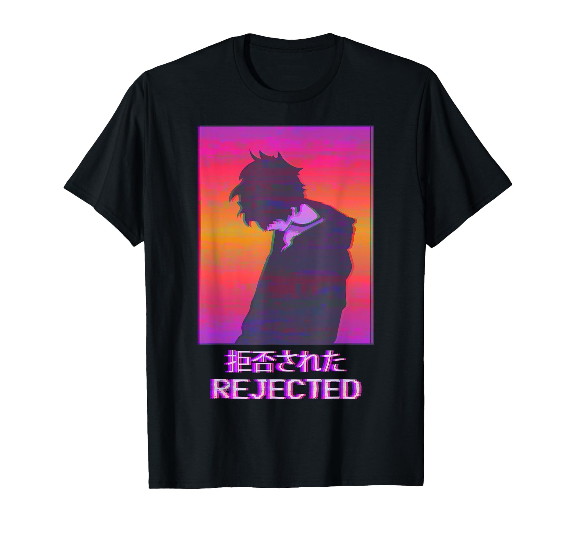 Sad Anime Emo Japanese Vaporwave Aesthetic T-Shirt - Graphic Print Unisex - T-Shirt, Sweatshirt, Hoodie