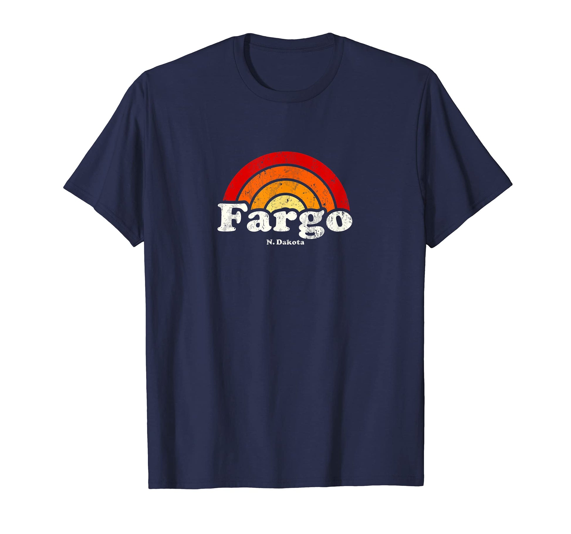 Fargo North Dakota Nd 70S Rainbow T-Shirt - Graphic Print Unisex - T-Shirt, Sweatshirt, Hoodie