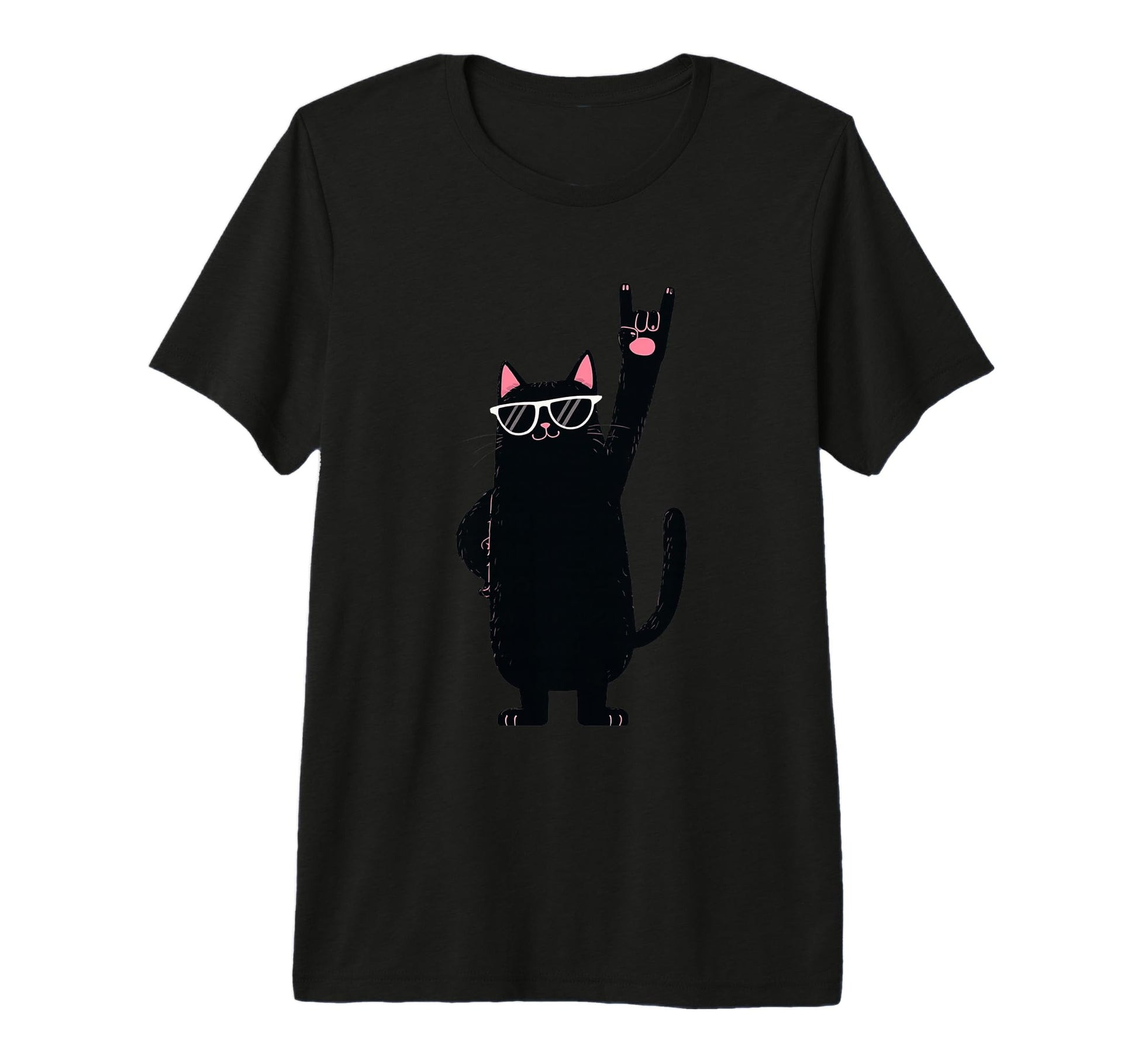 Cat Black Cat Rock Sunglasses Tri Blend T-Shirt - Minimalist Print Unisex - T-Shirt, Sweatshirt, Hoodie