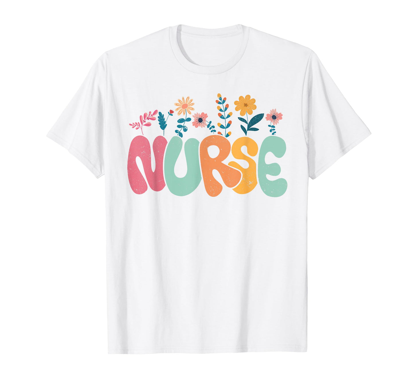 Groovy Nurse Boho Floral Nursing T-Shirt - Custom Art Print for Adults - T-Shirt, Sweatshirt, Hoodie